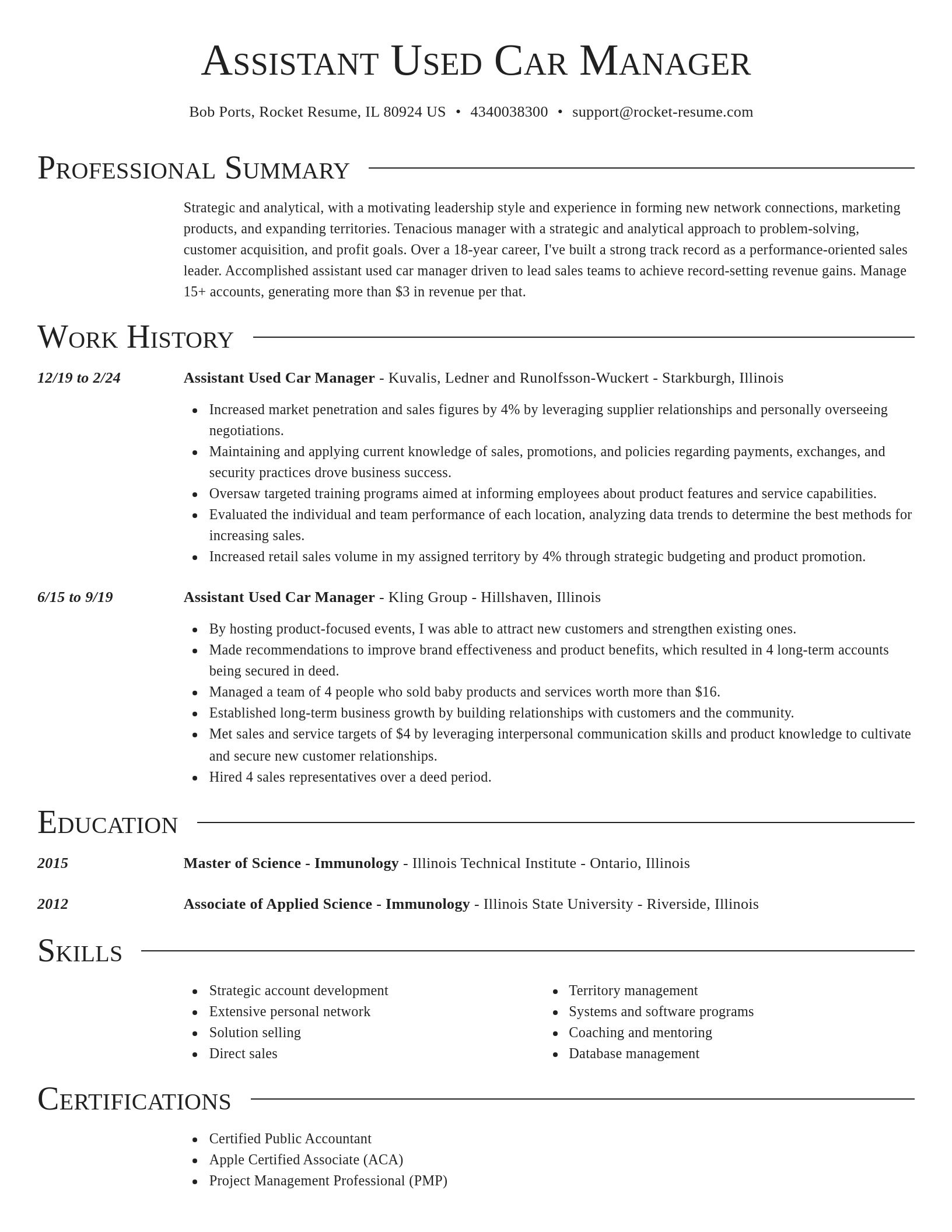 Director resume template
