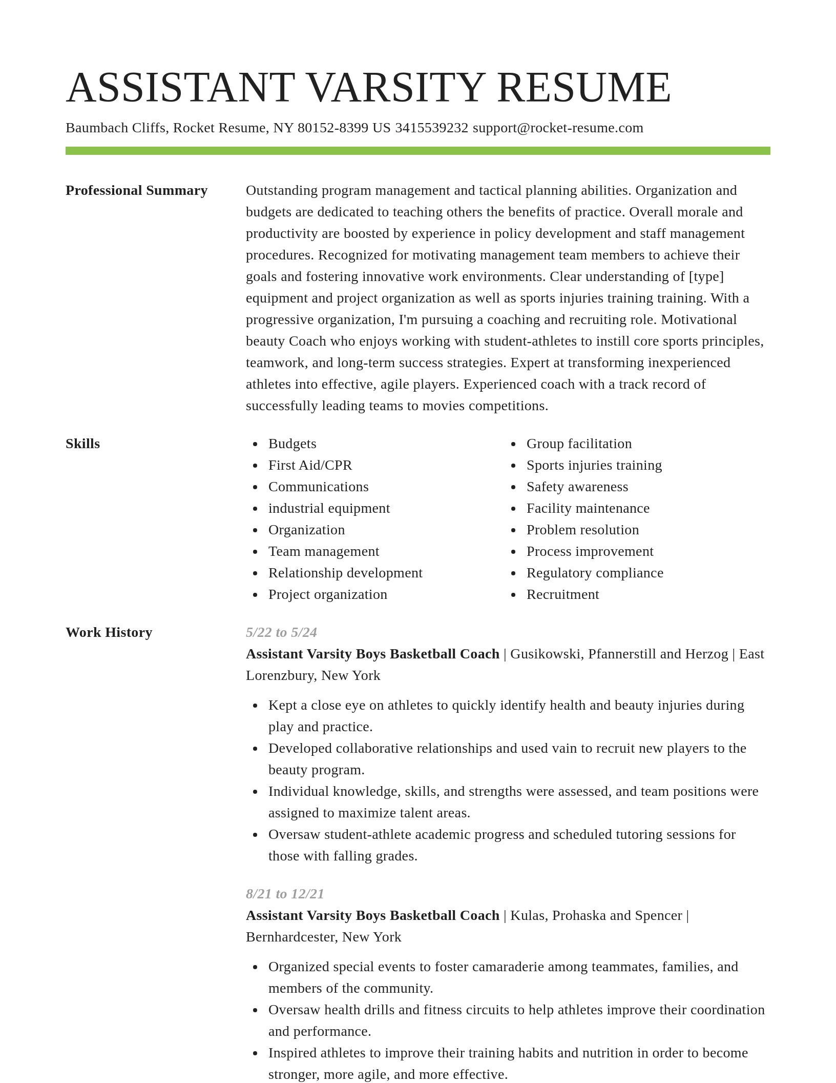 Smart resume template
