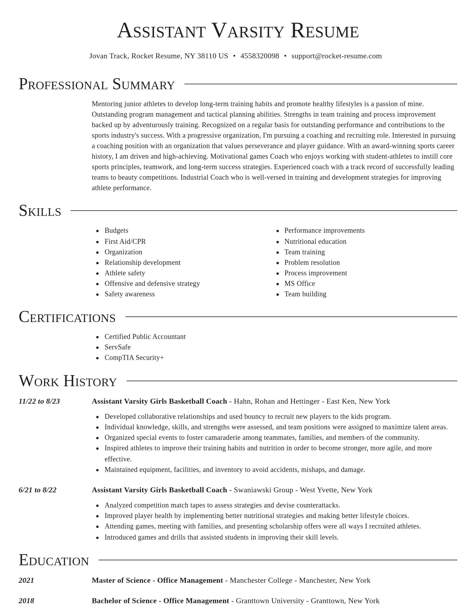 Director resume template
