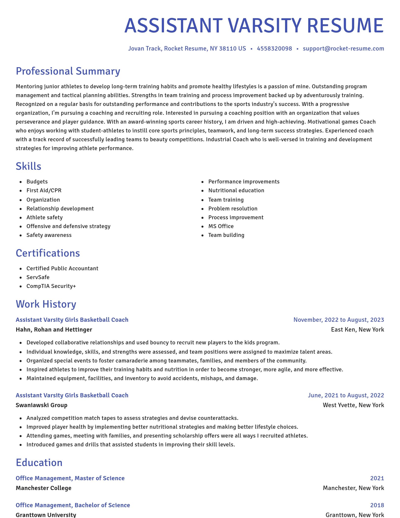 Novel resume template