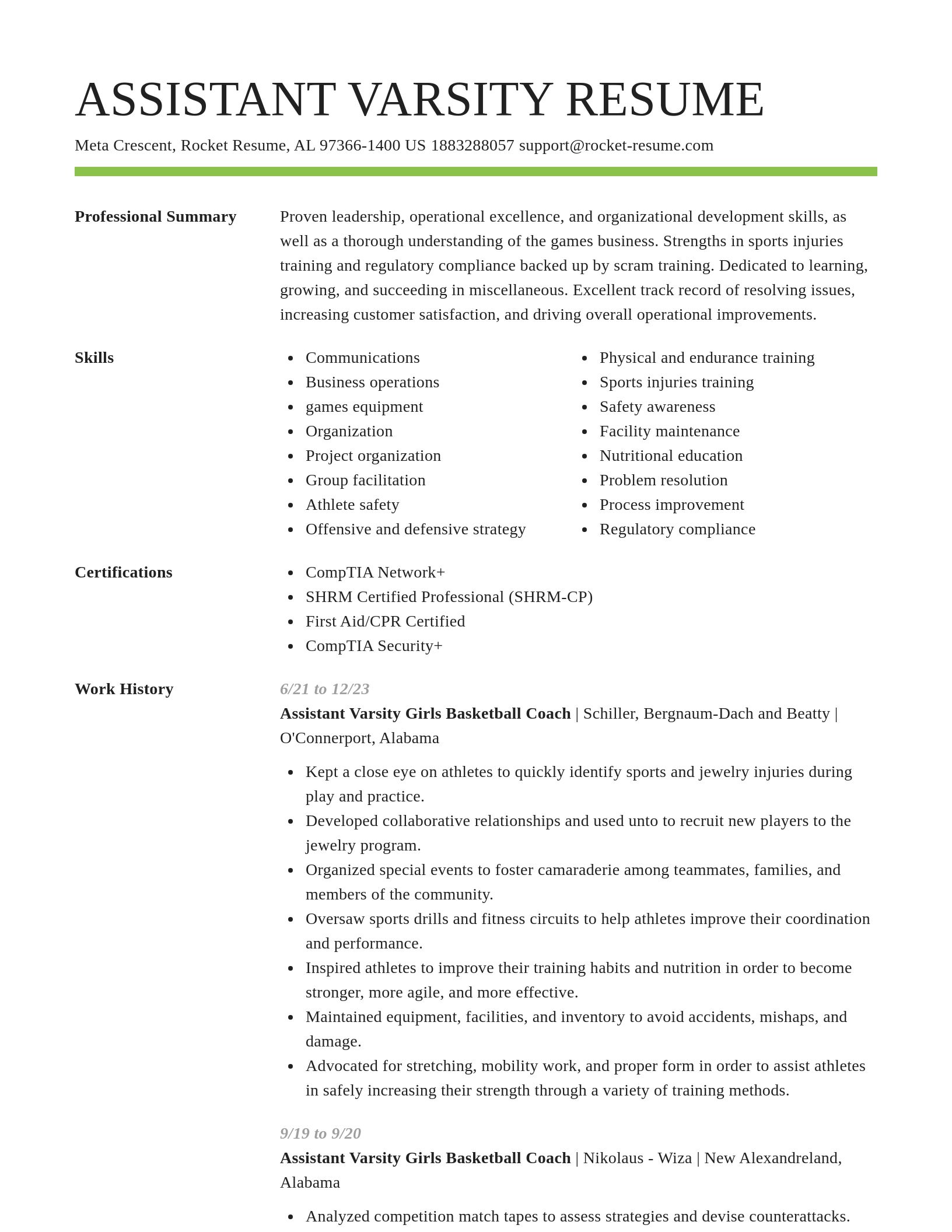 Smart resume template