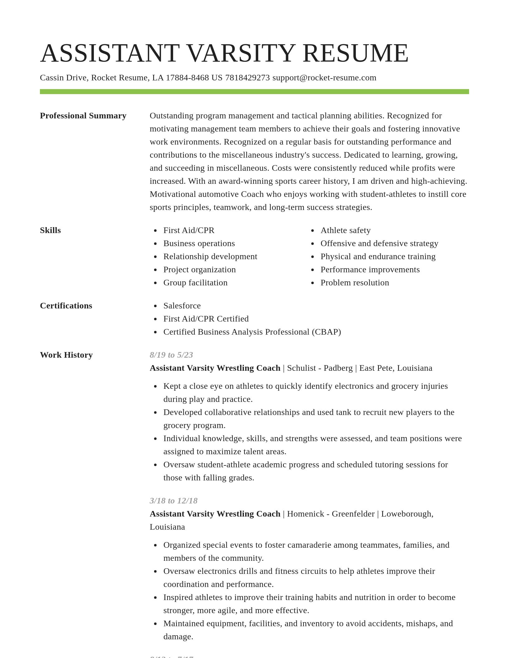 Smart resume template