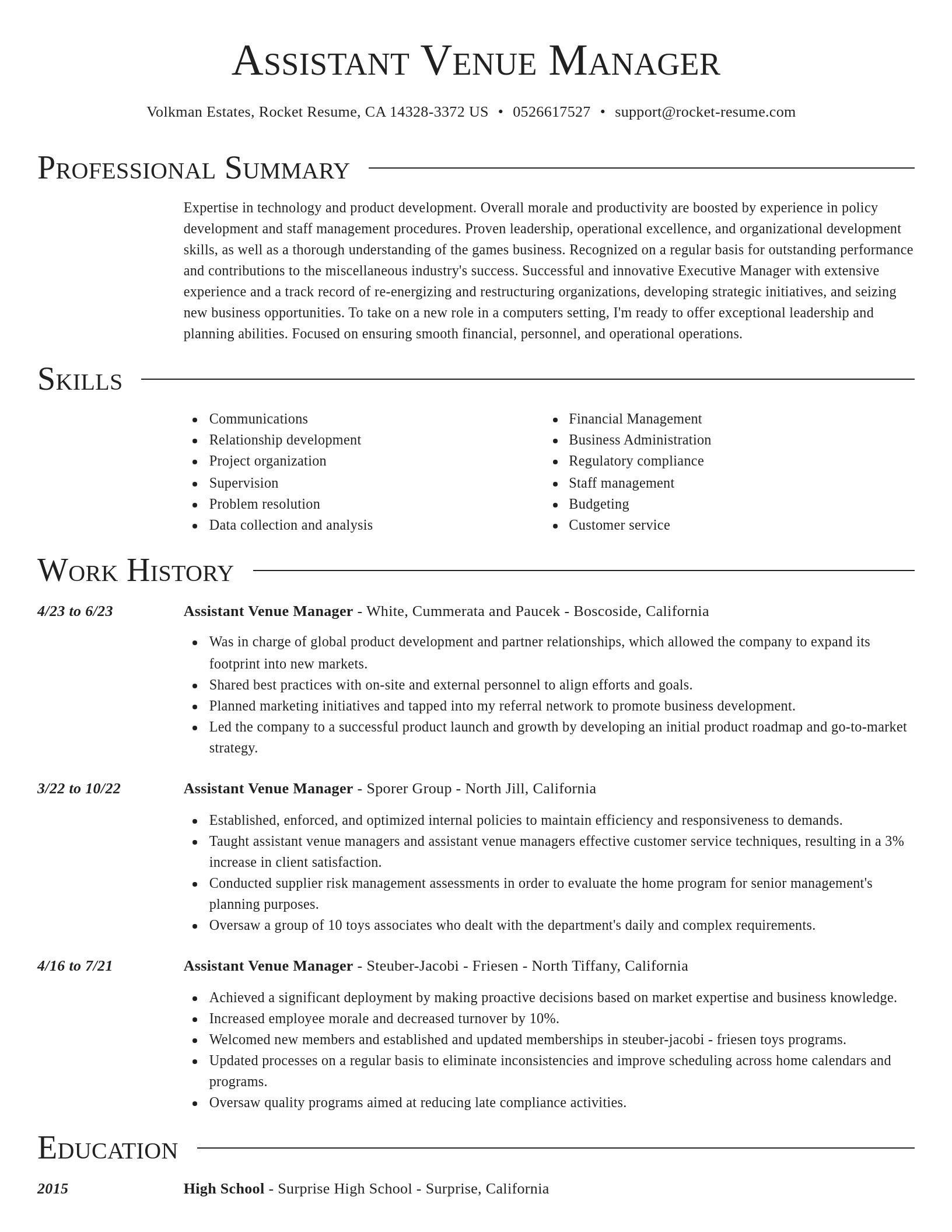 Director resume template