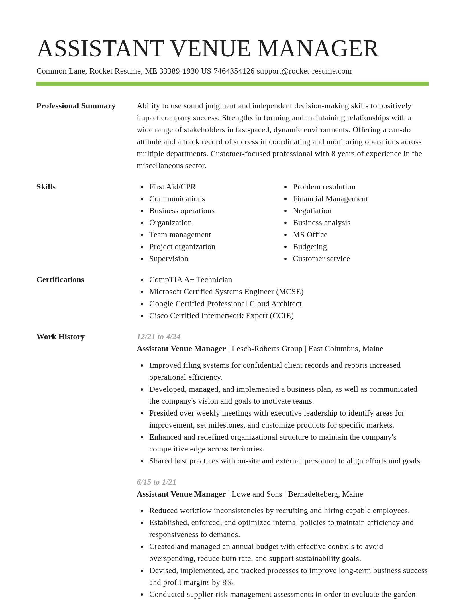 Smart resume template