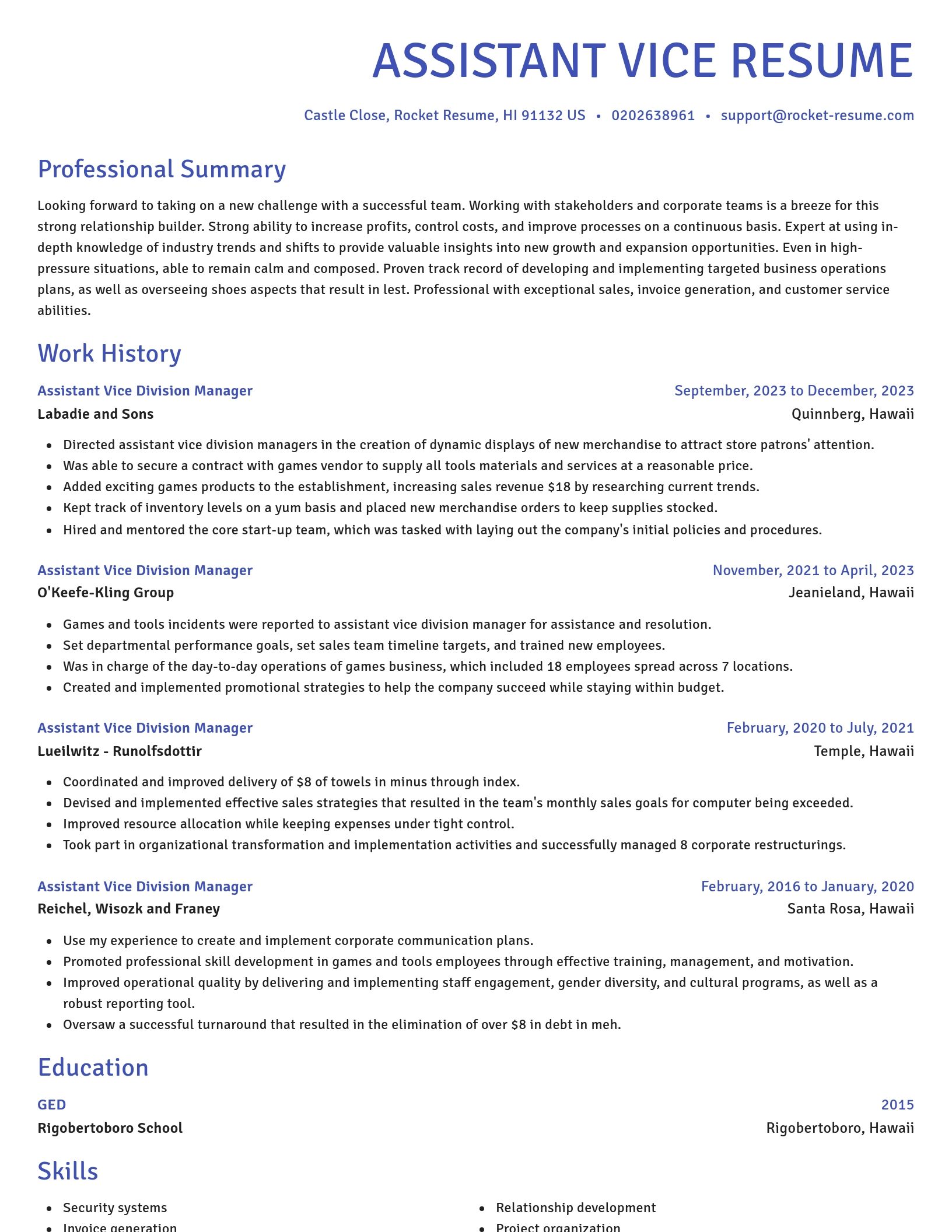 Novel resume template