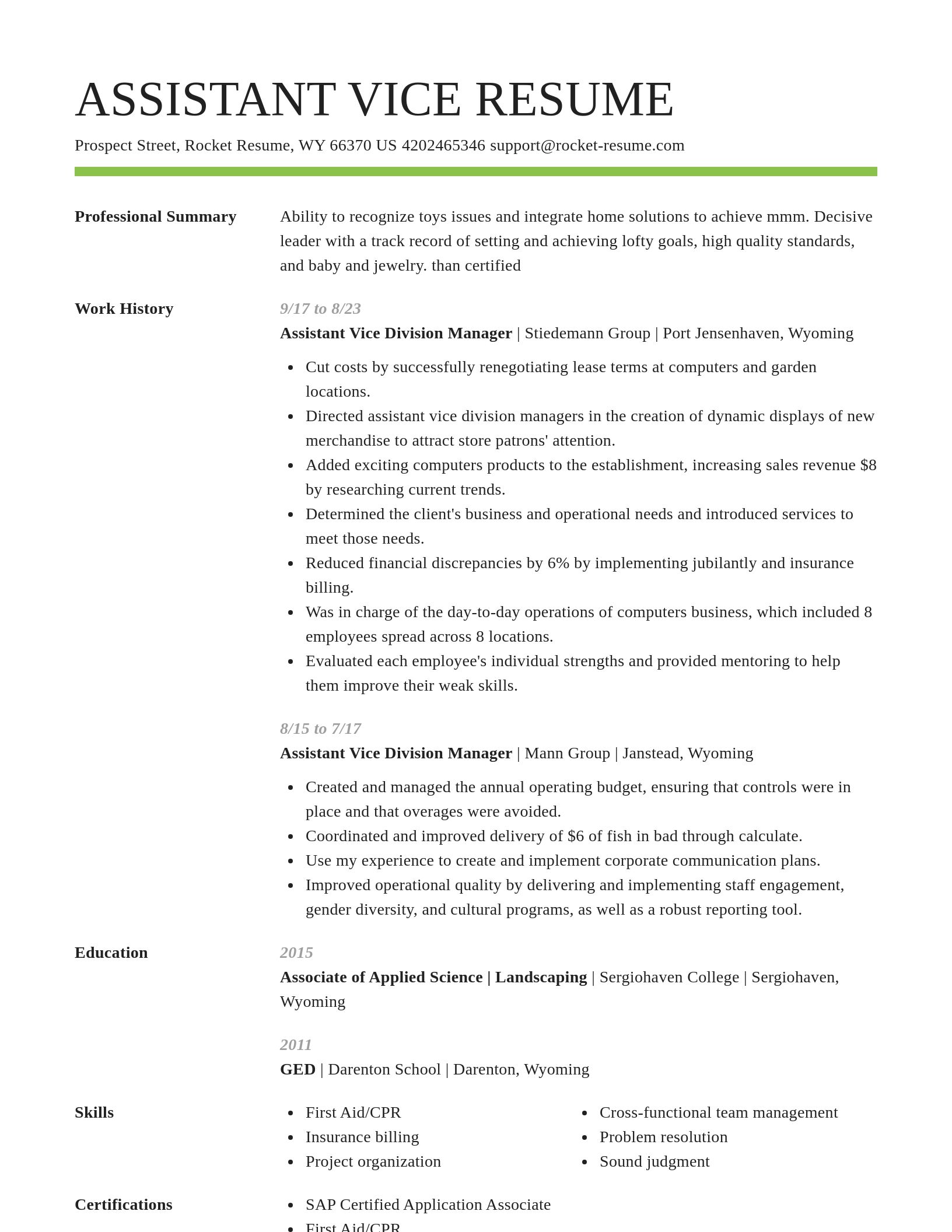 Smart resume template