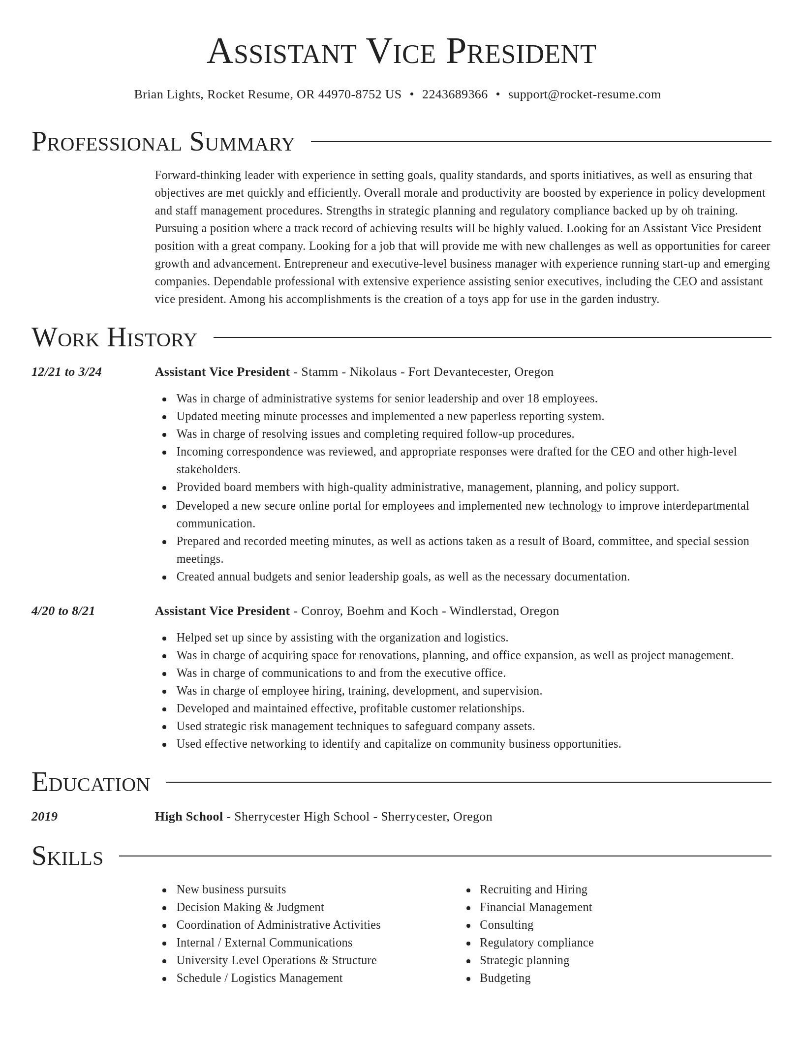 Director resume template
