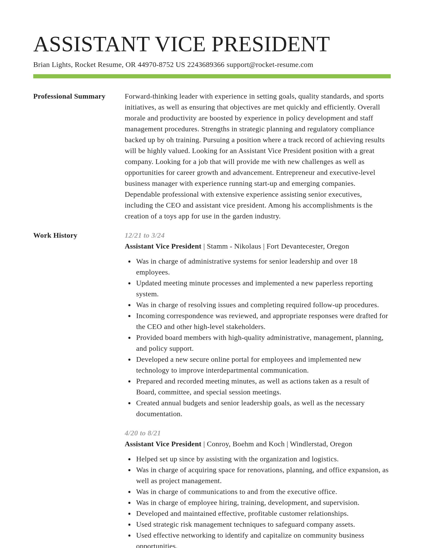 Smart resume template
