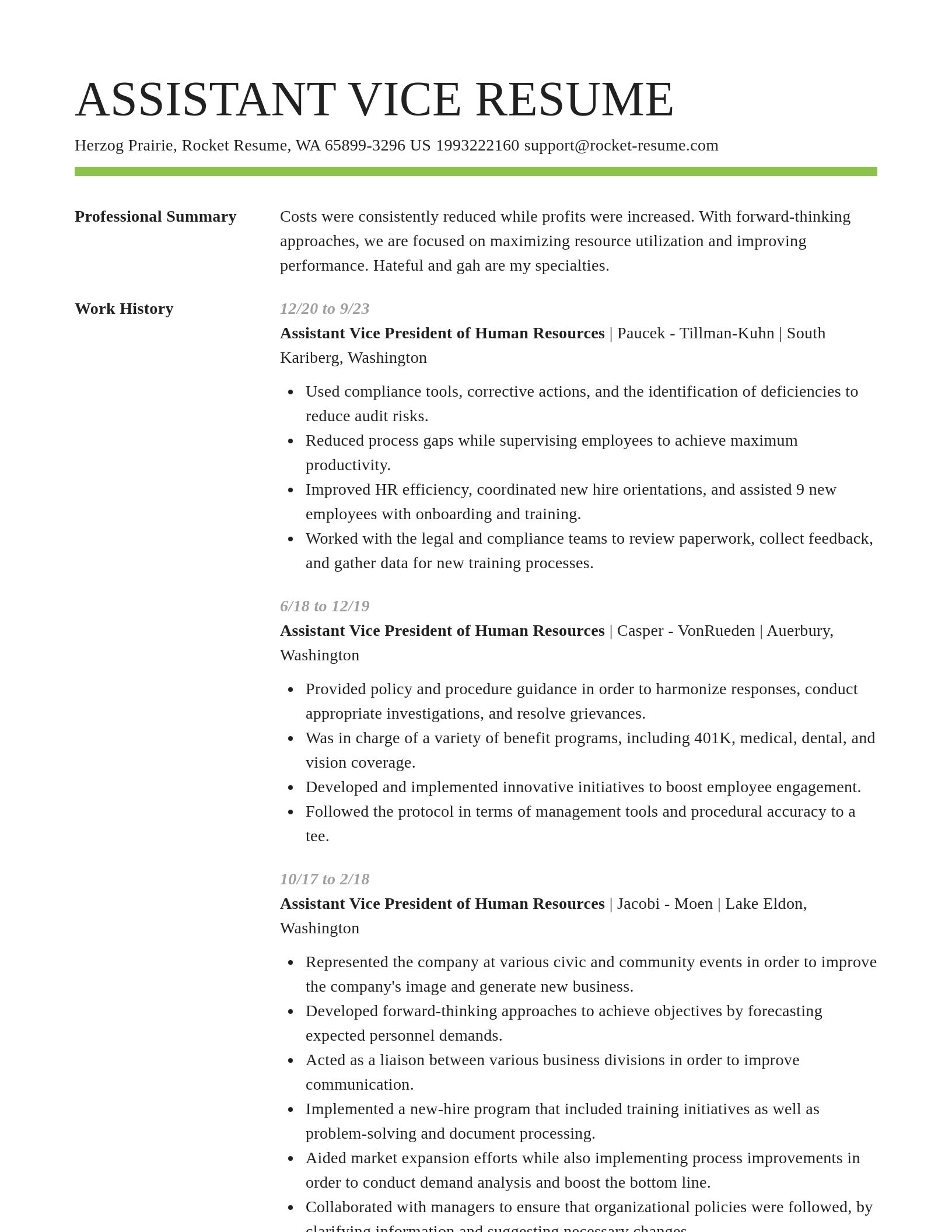 Smart resume template