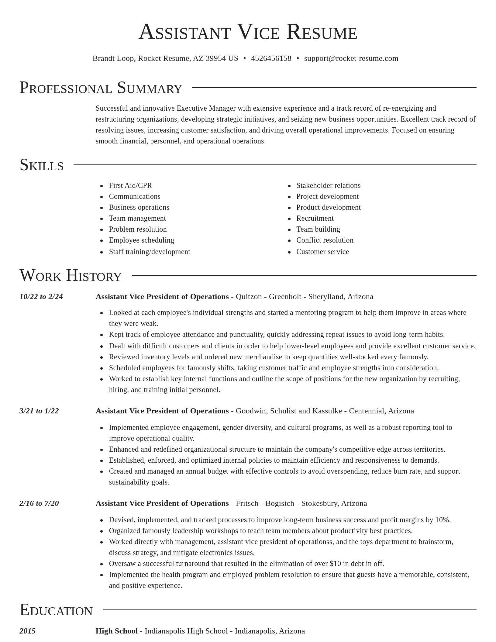 Director resume template