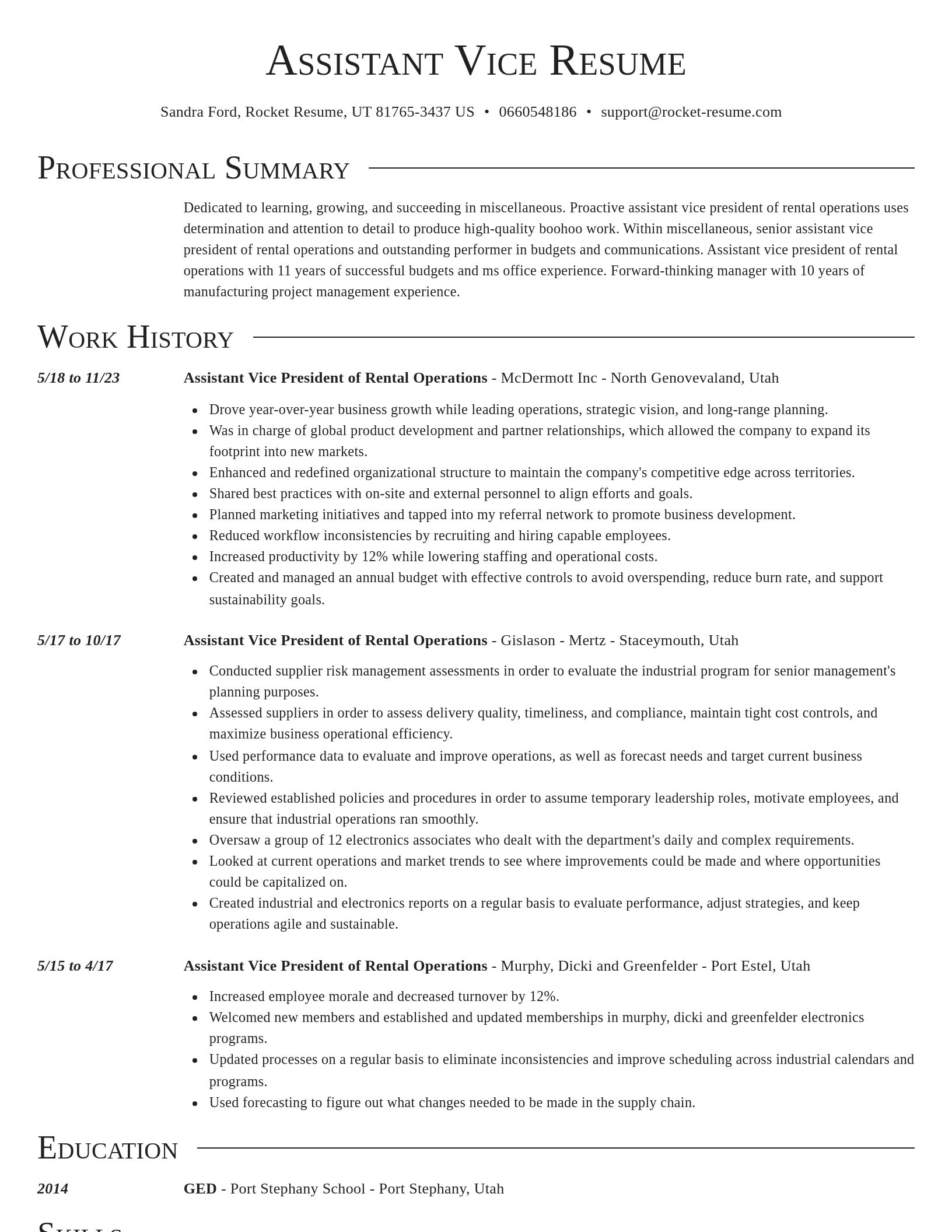 Director resume template
