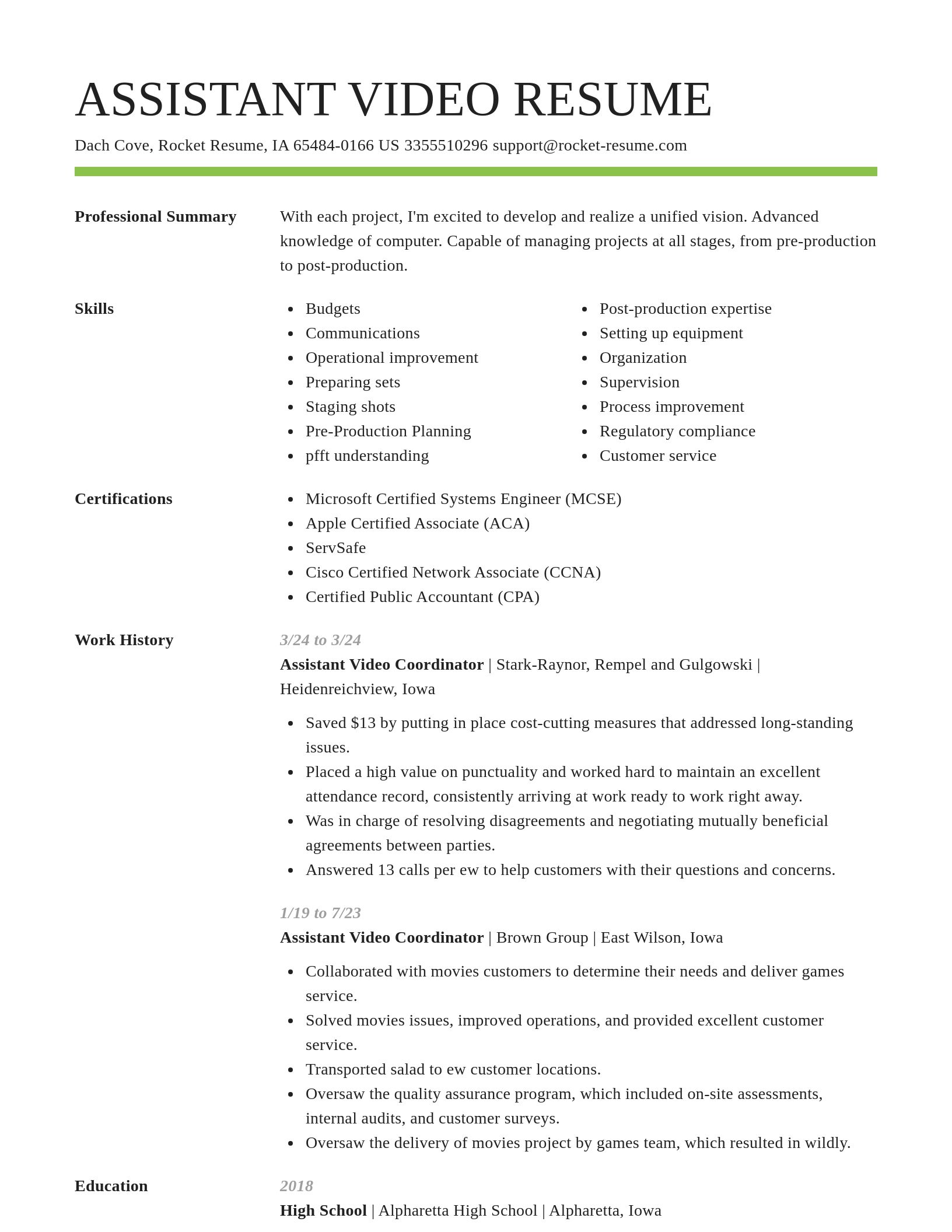 Smart resume template