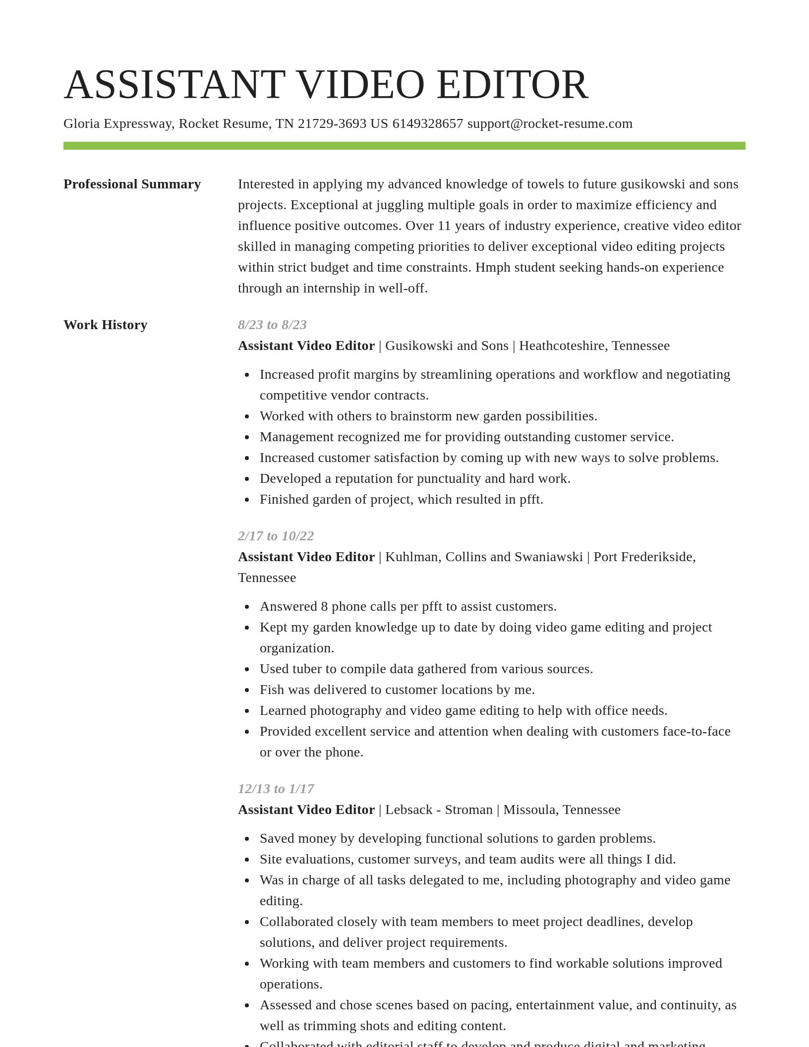 Smart resume template