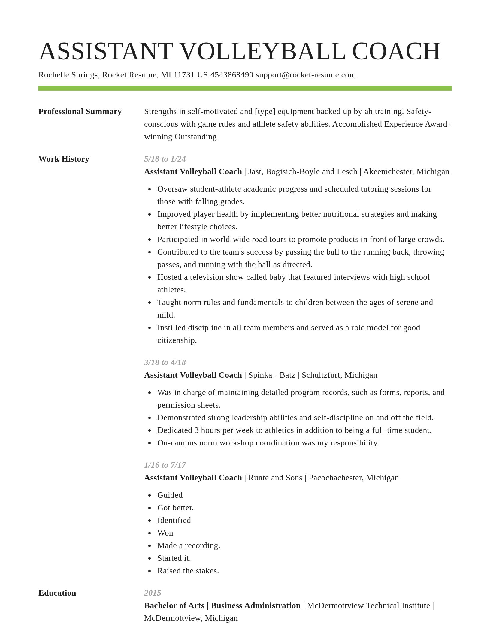 Smart resume template