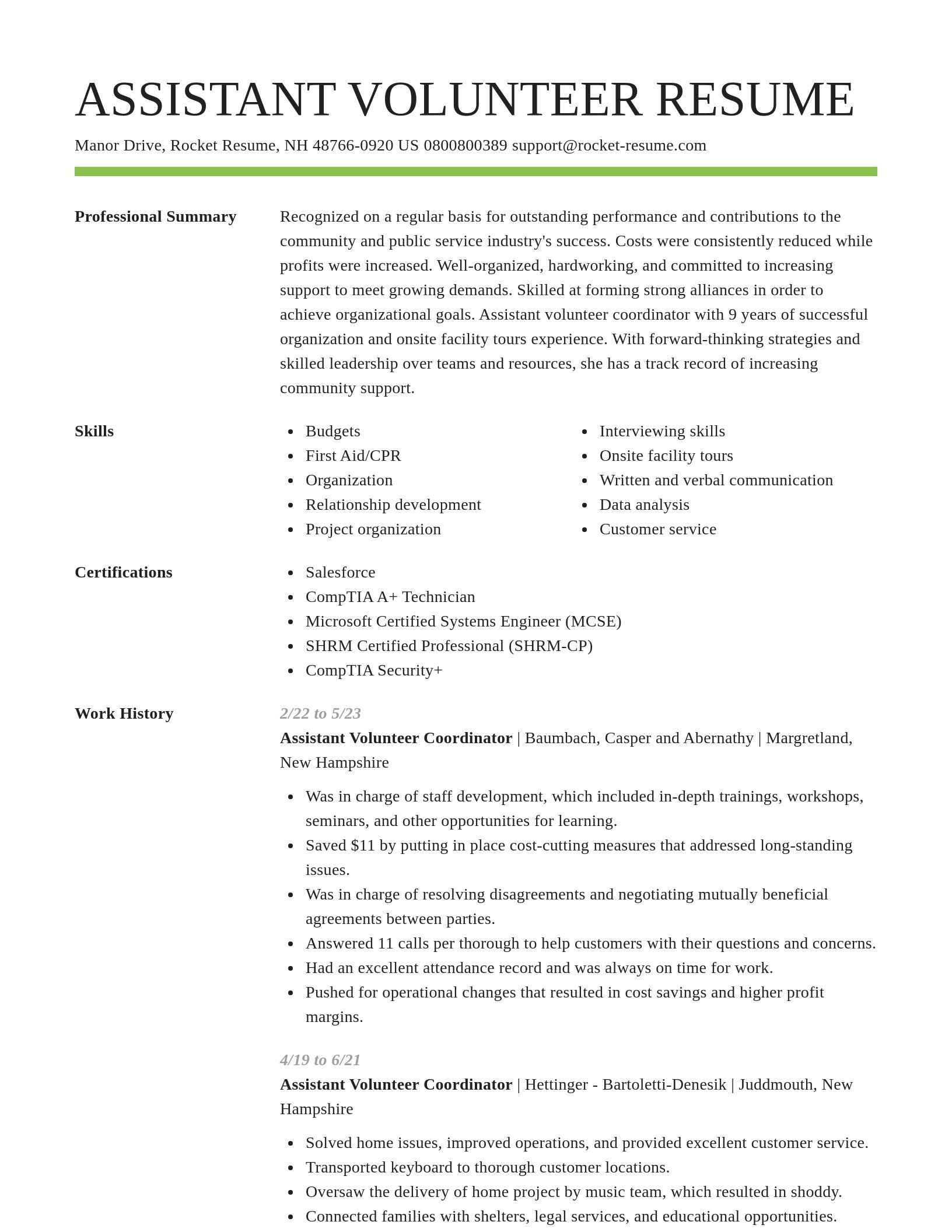 Smart resume template