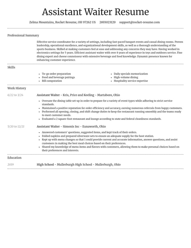 Dignified resume template