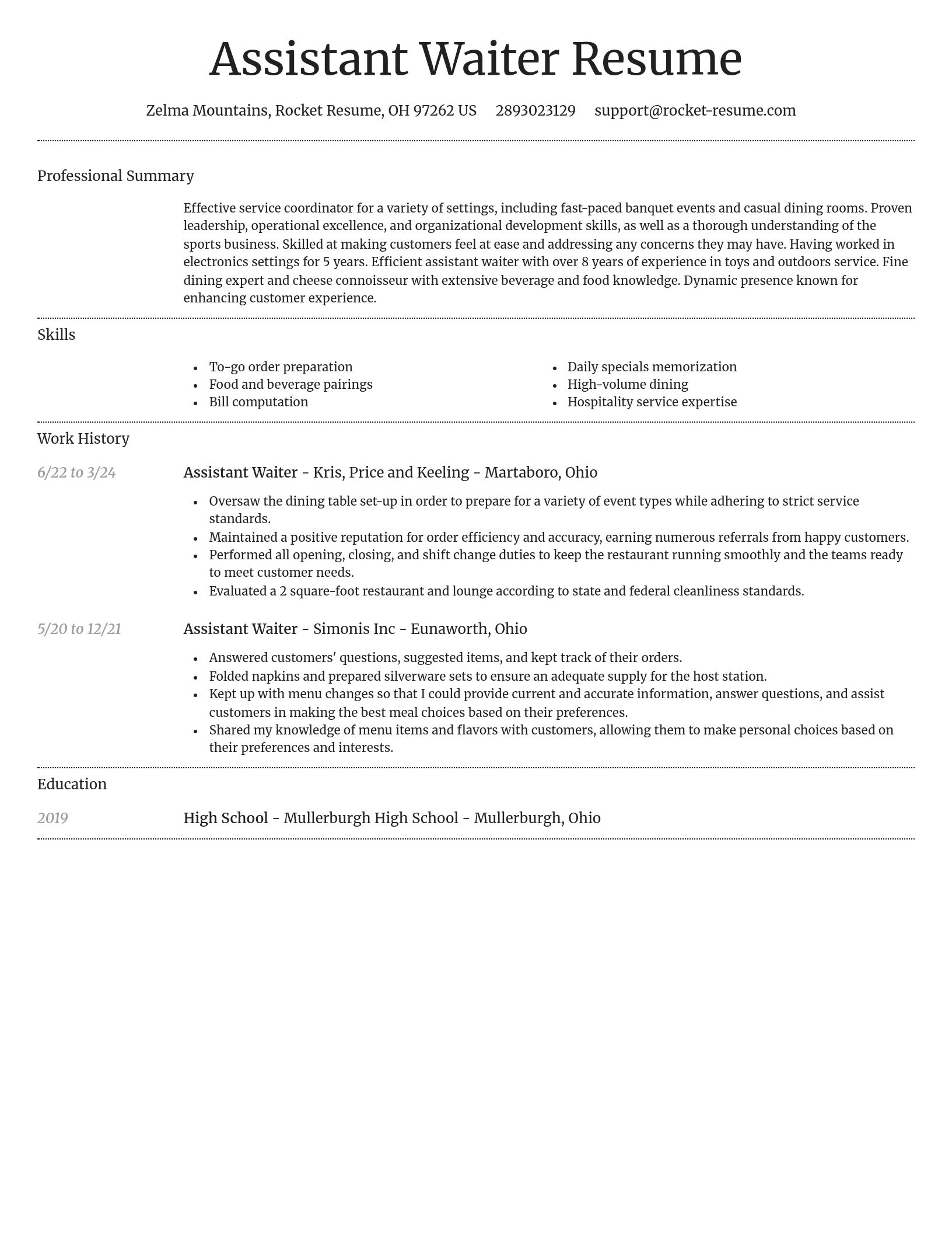 Dignified resume template