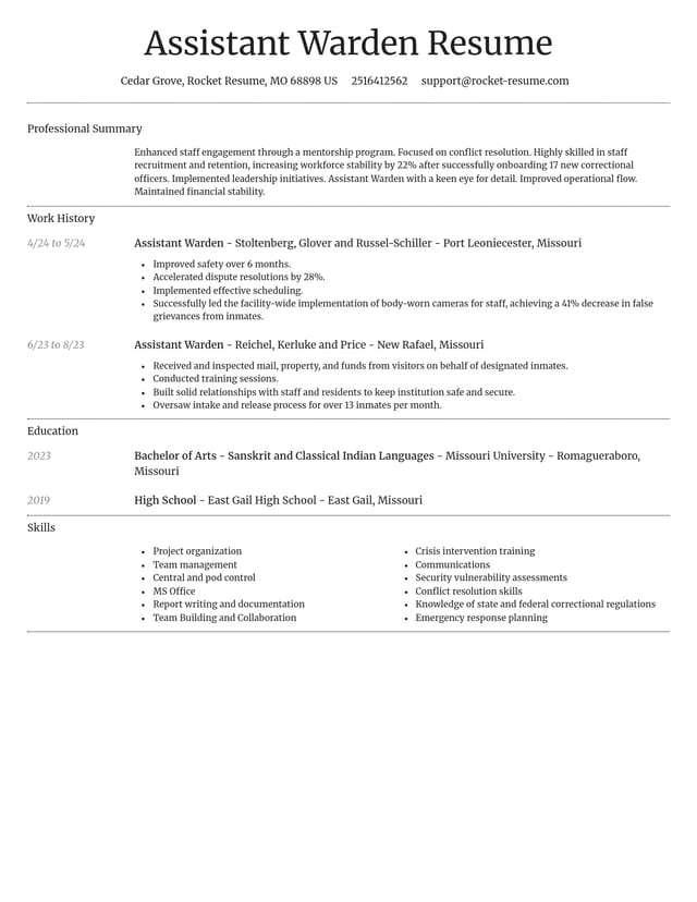 Dignified resume template