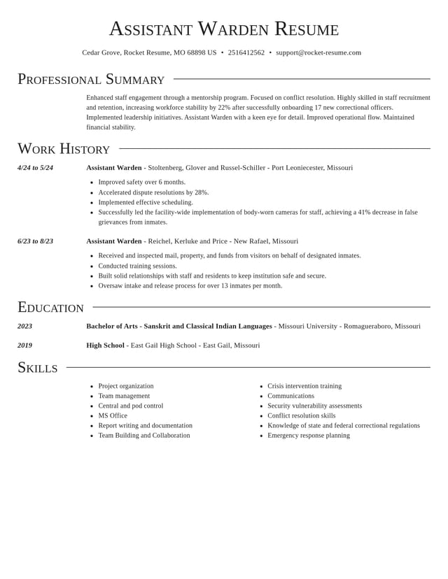 Director resume template