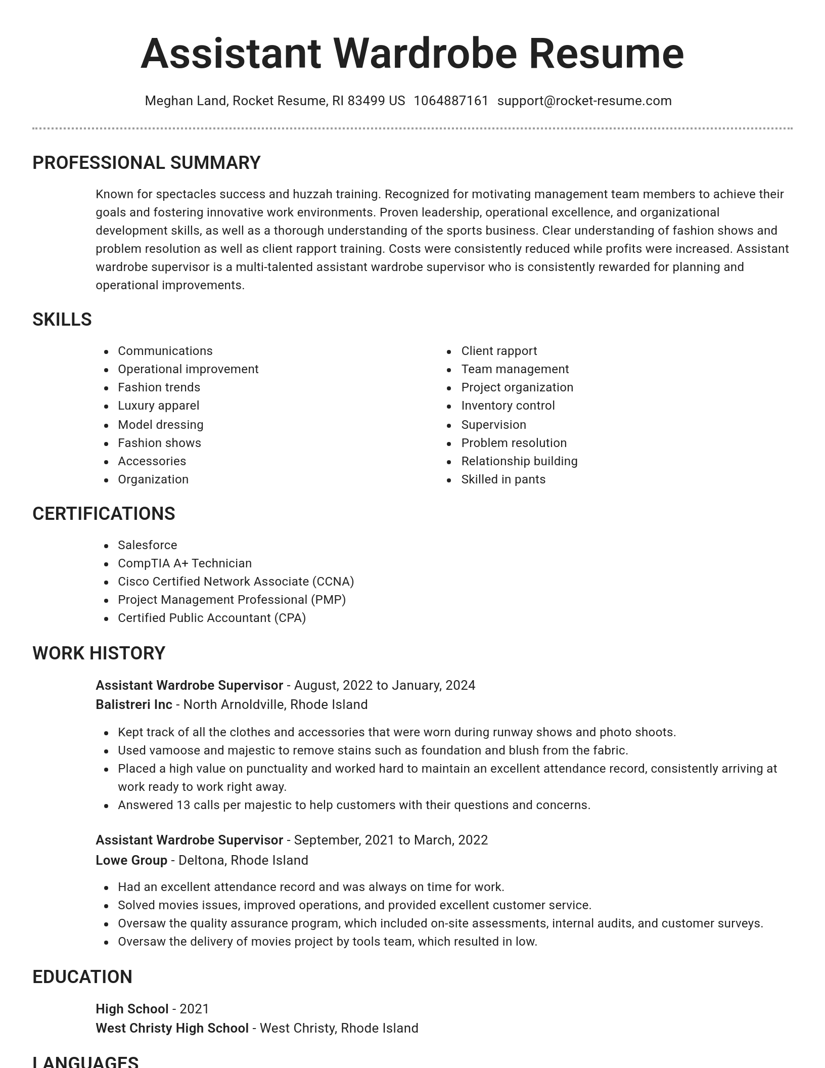 Brilliant resume template