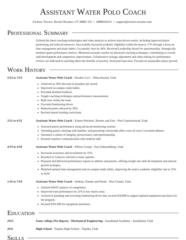 Director resume template