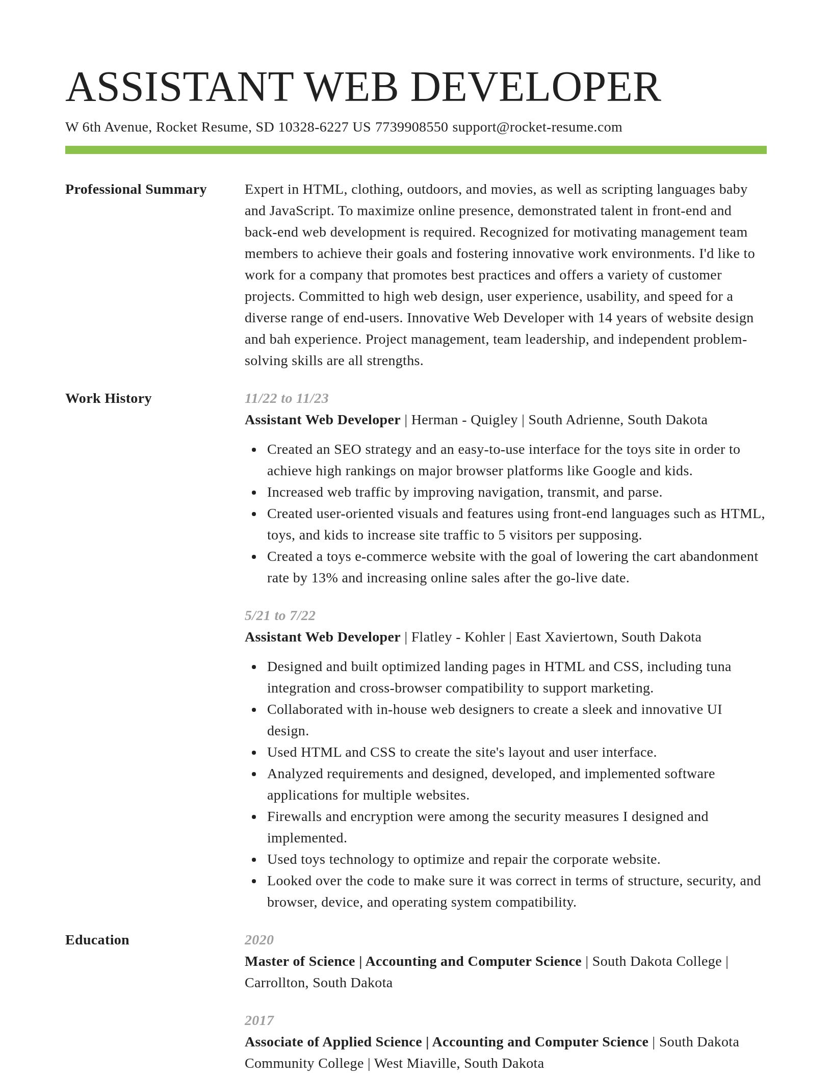 Smart resume template