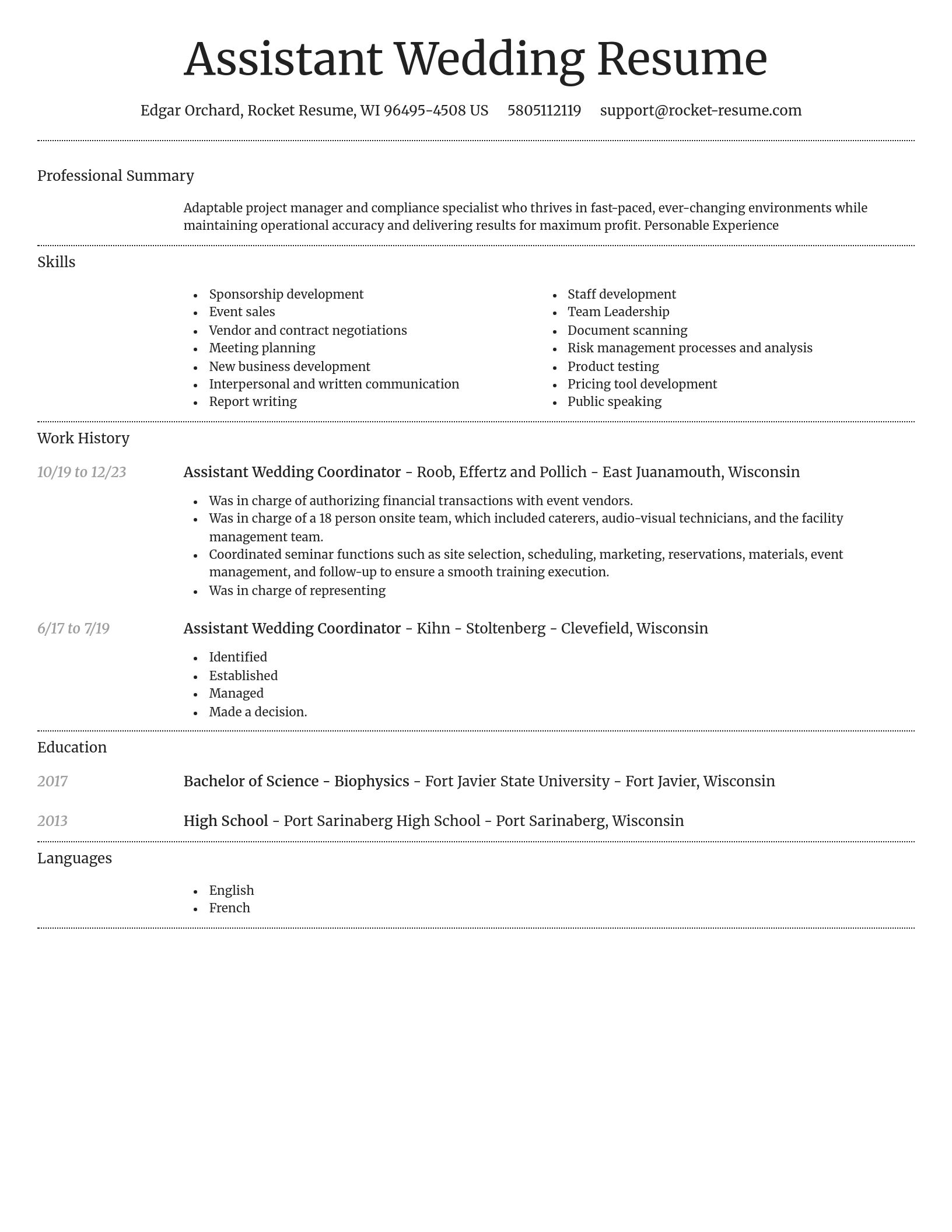 Dignified resume template