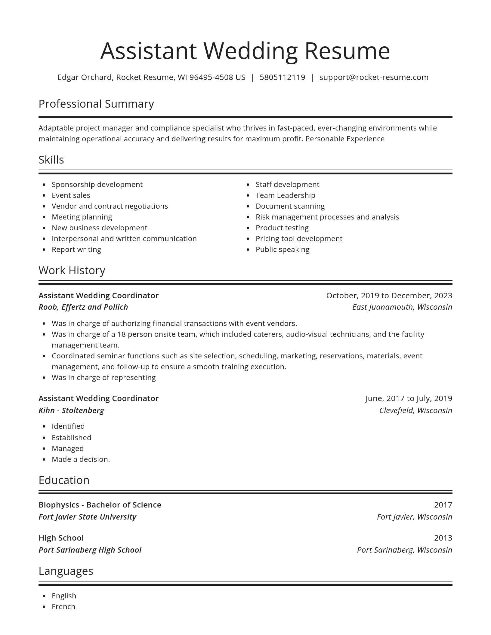 Spotlight resume template