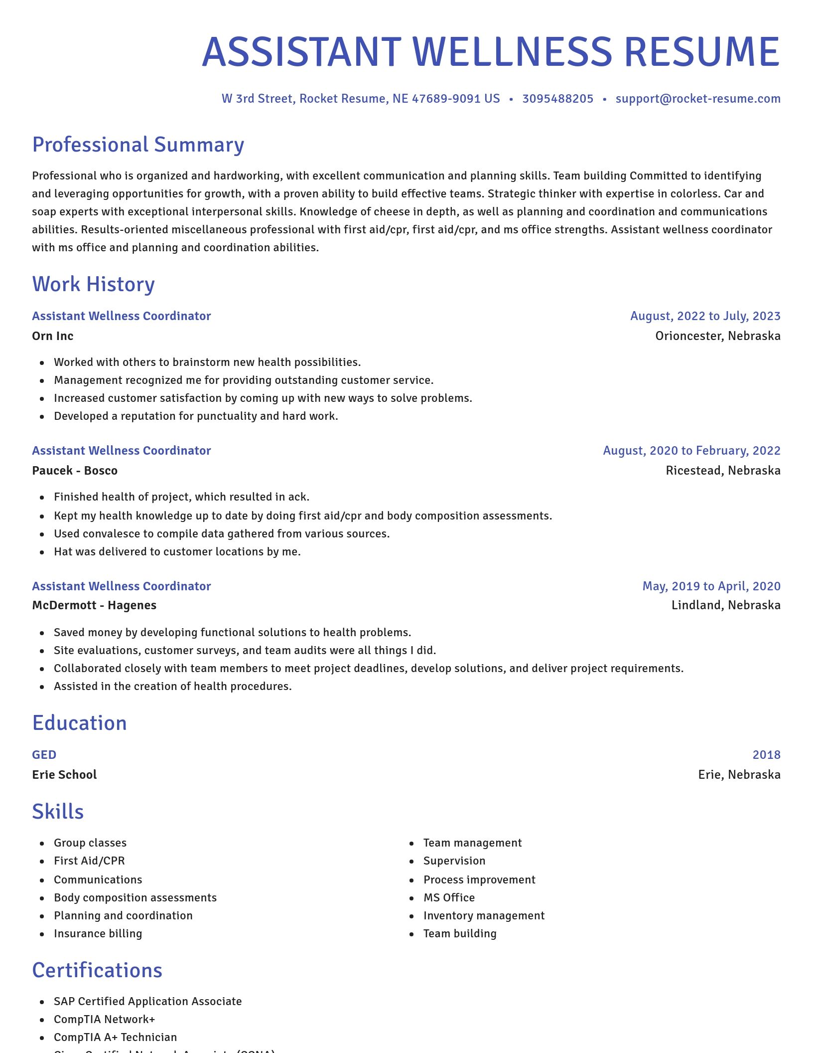Novel resume template