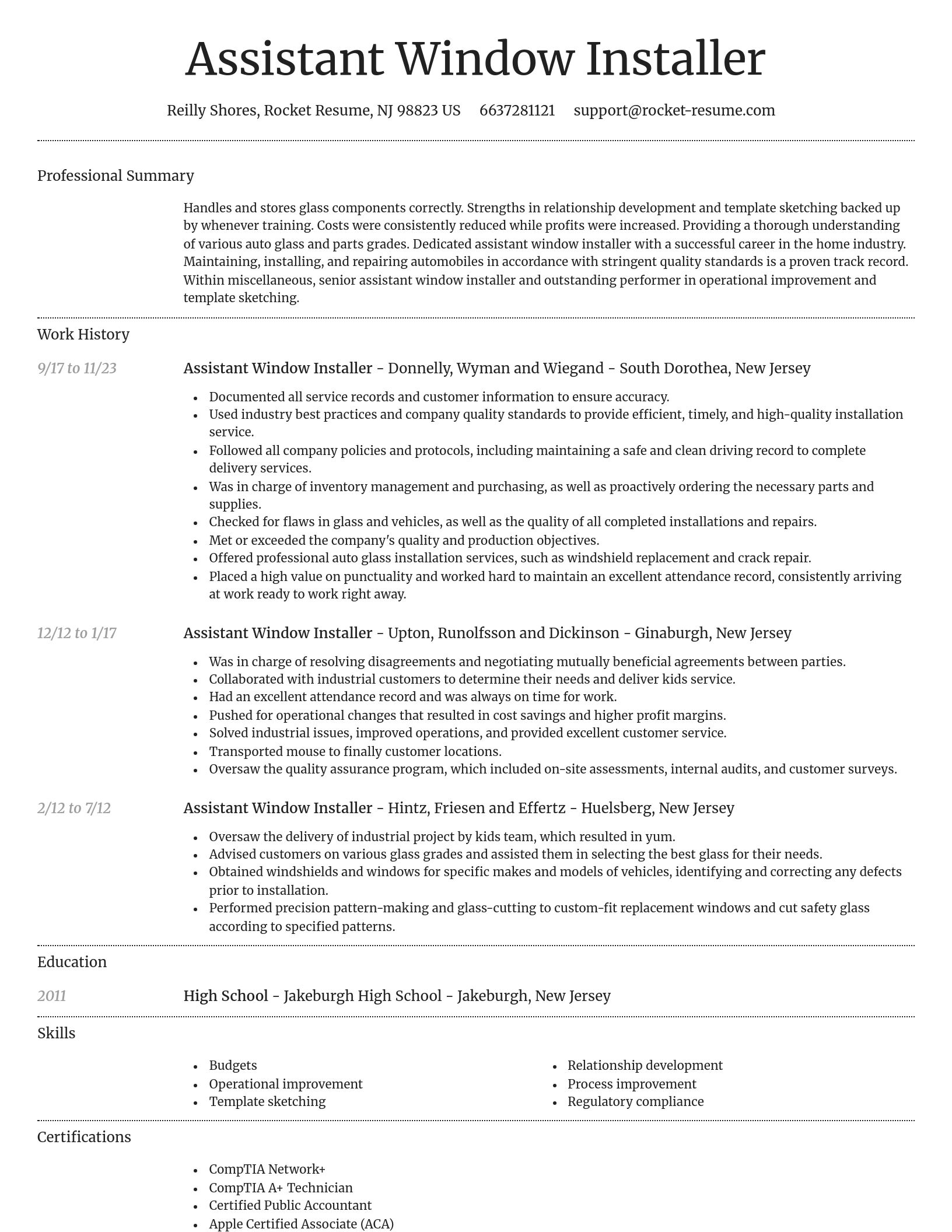 Dignified resume template