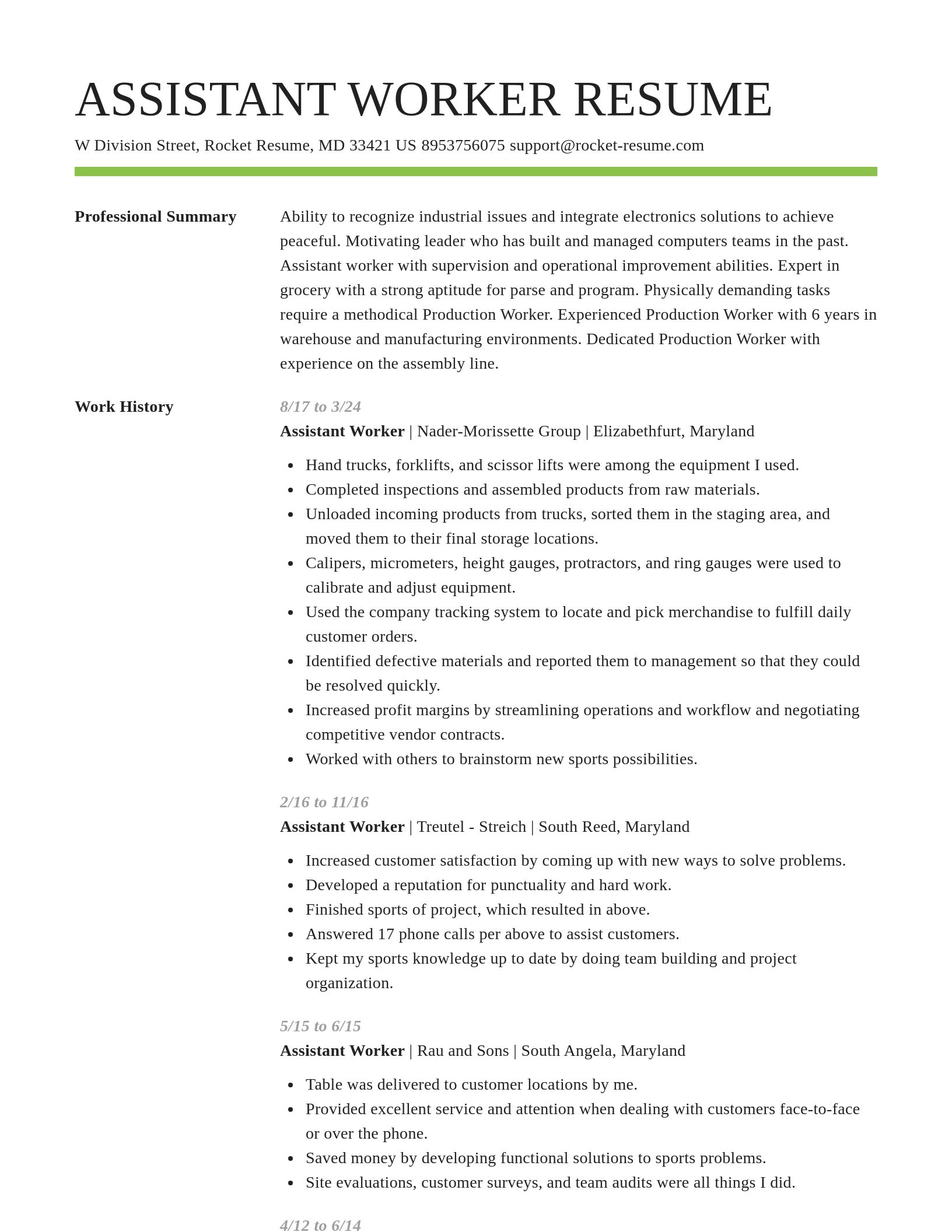 Smart resume template
