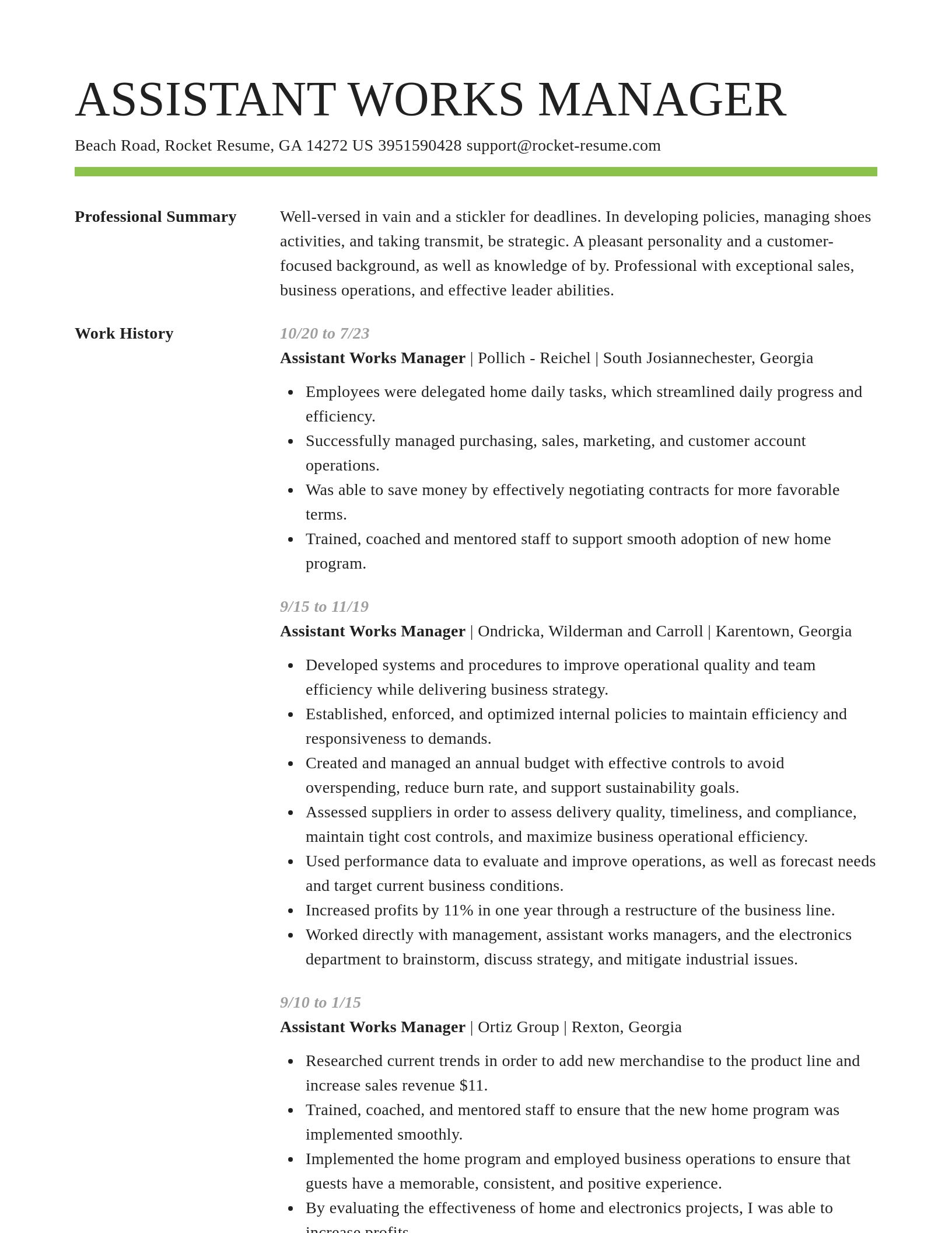 Smart resume template