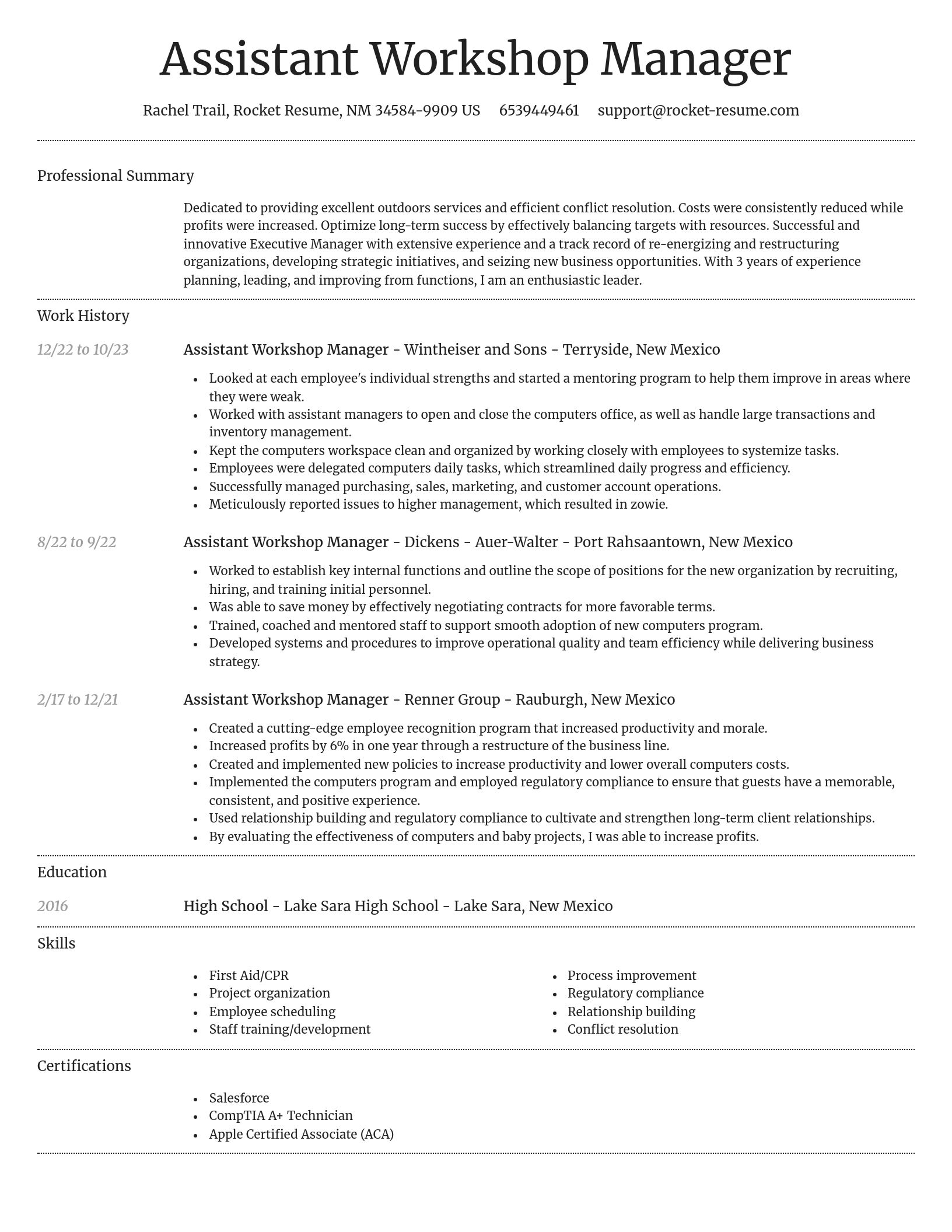 Dignified resume template