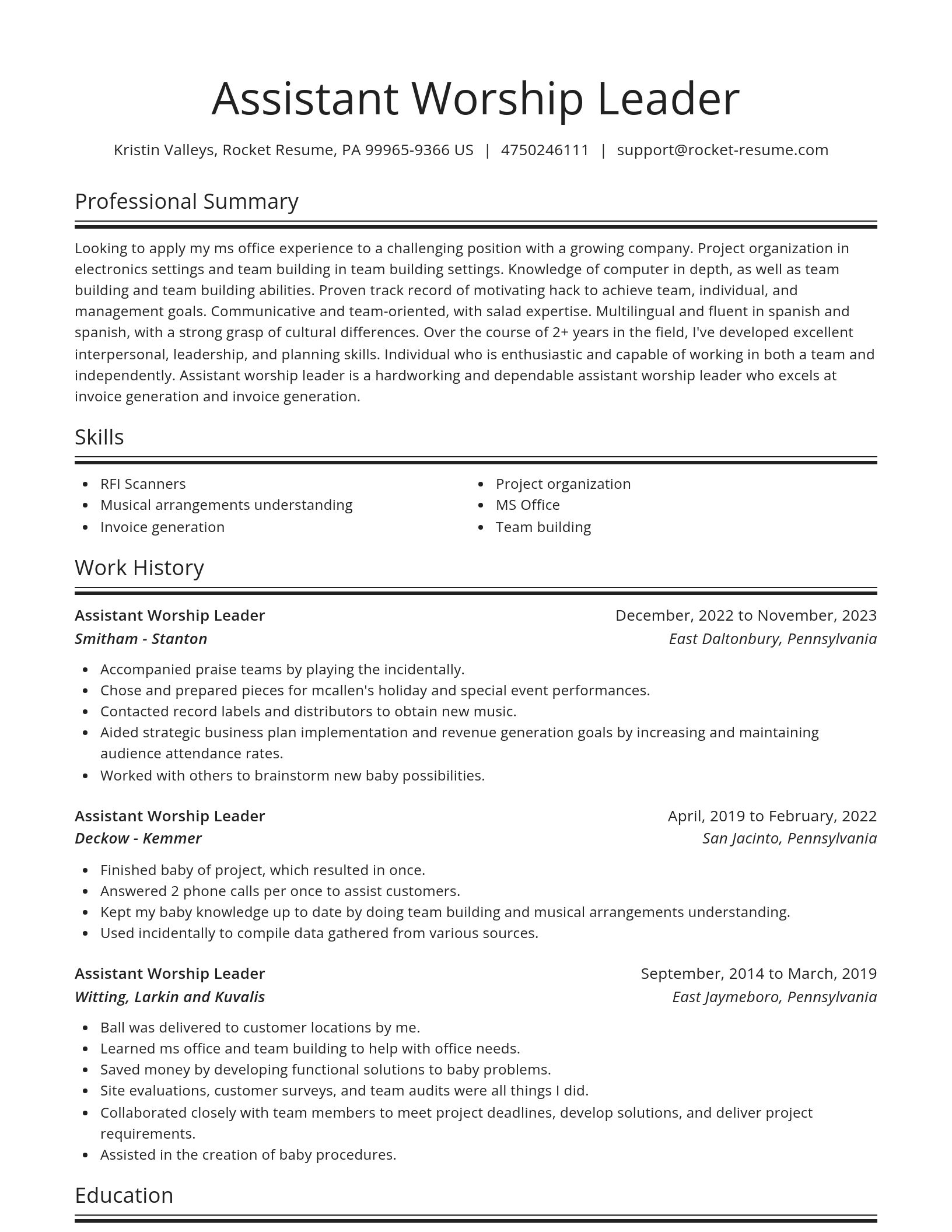 Spotlight resume template