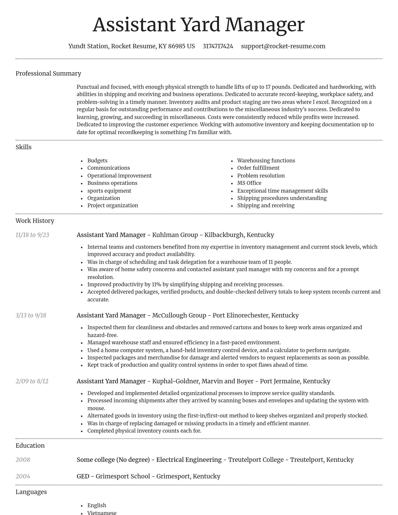 Dignified resume template