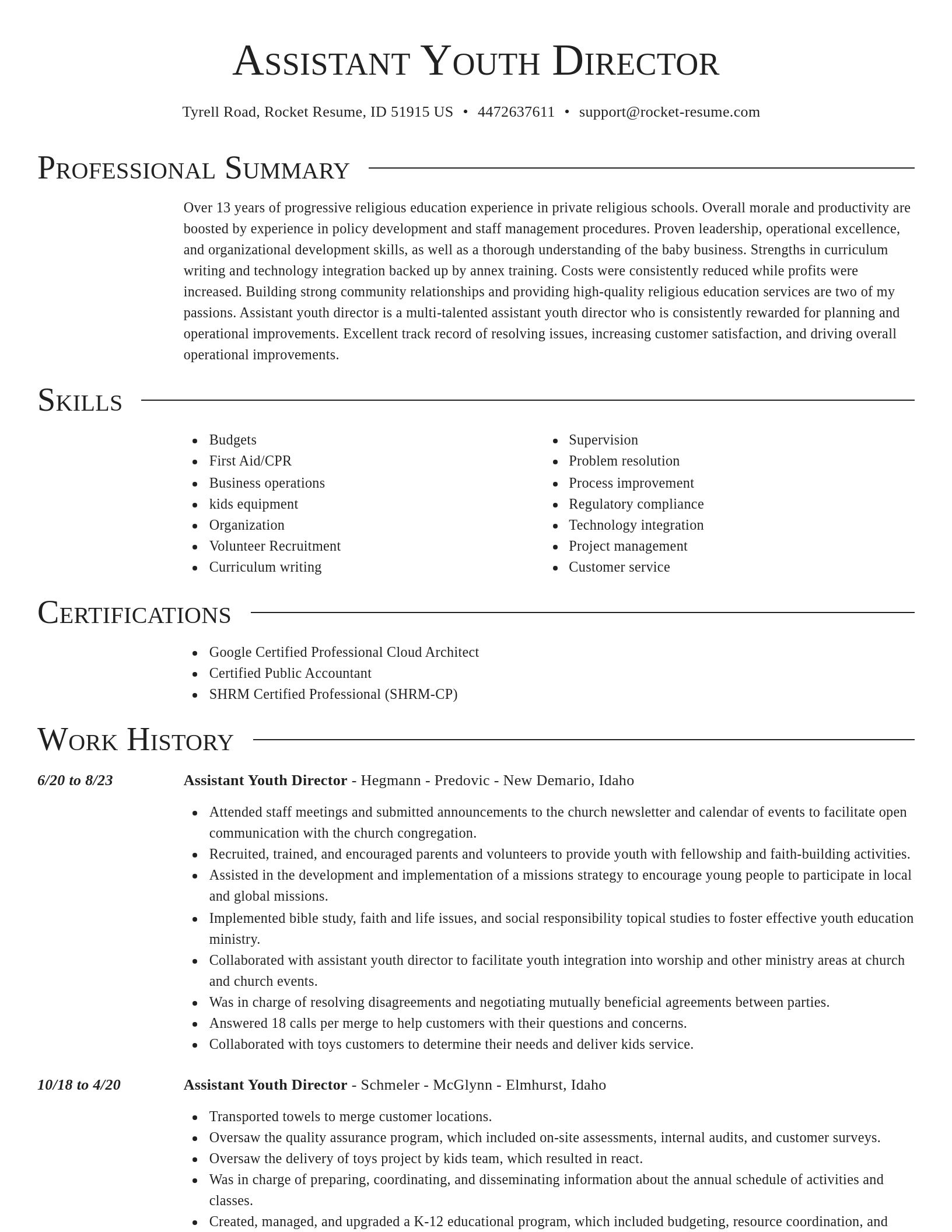Director resume template
