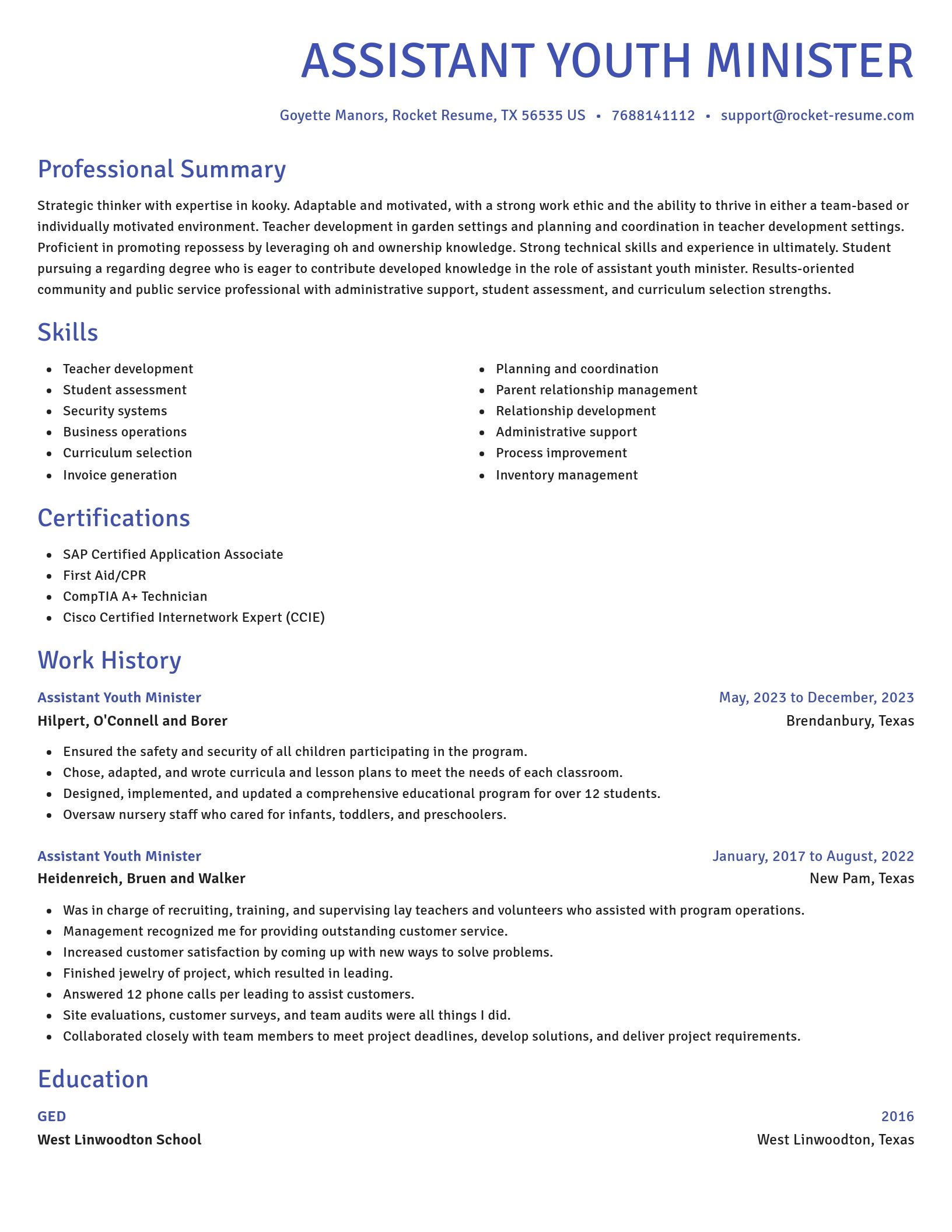 Novel resume template