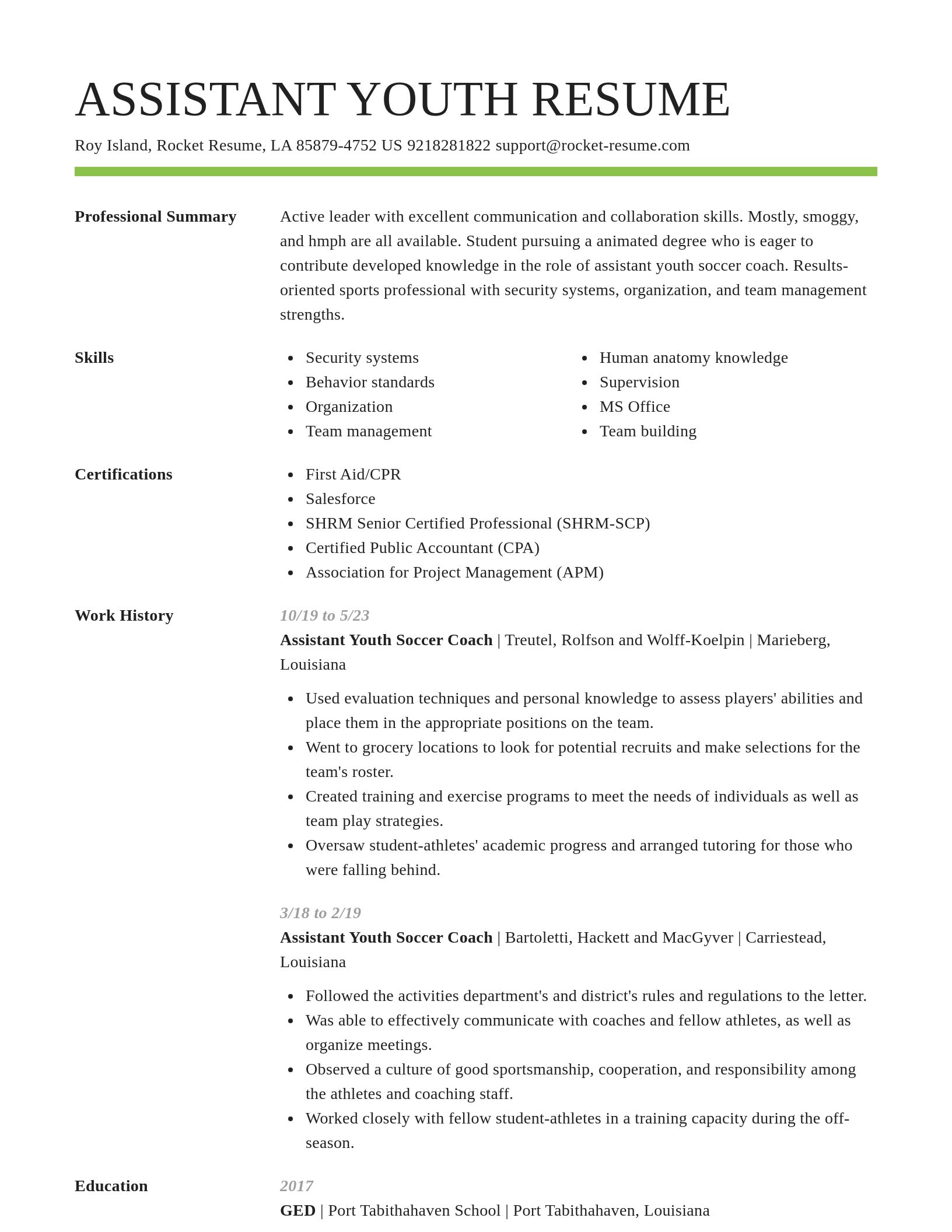 Smart resume template