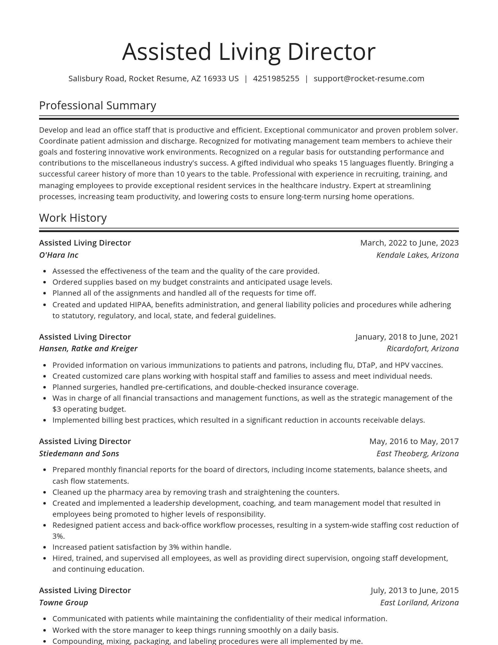 Spotlight resume template