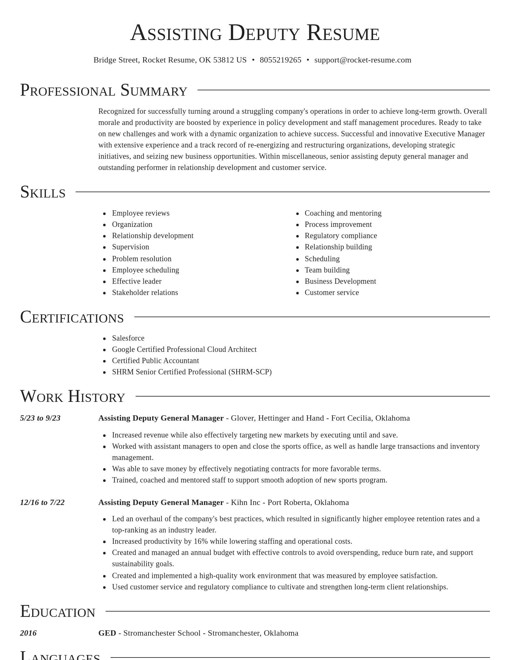 Director resume template