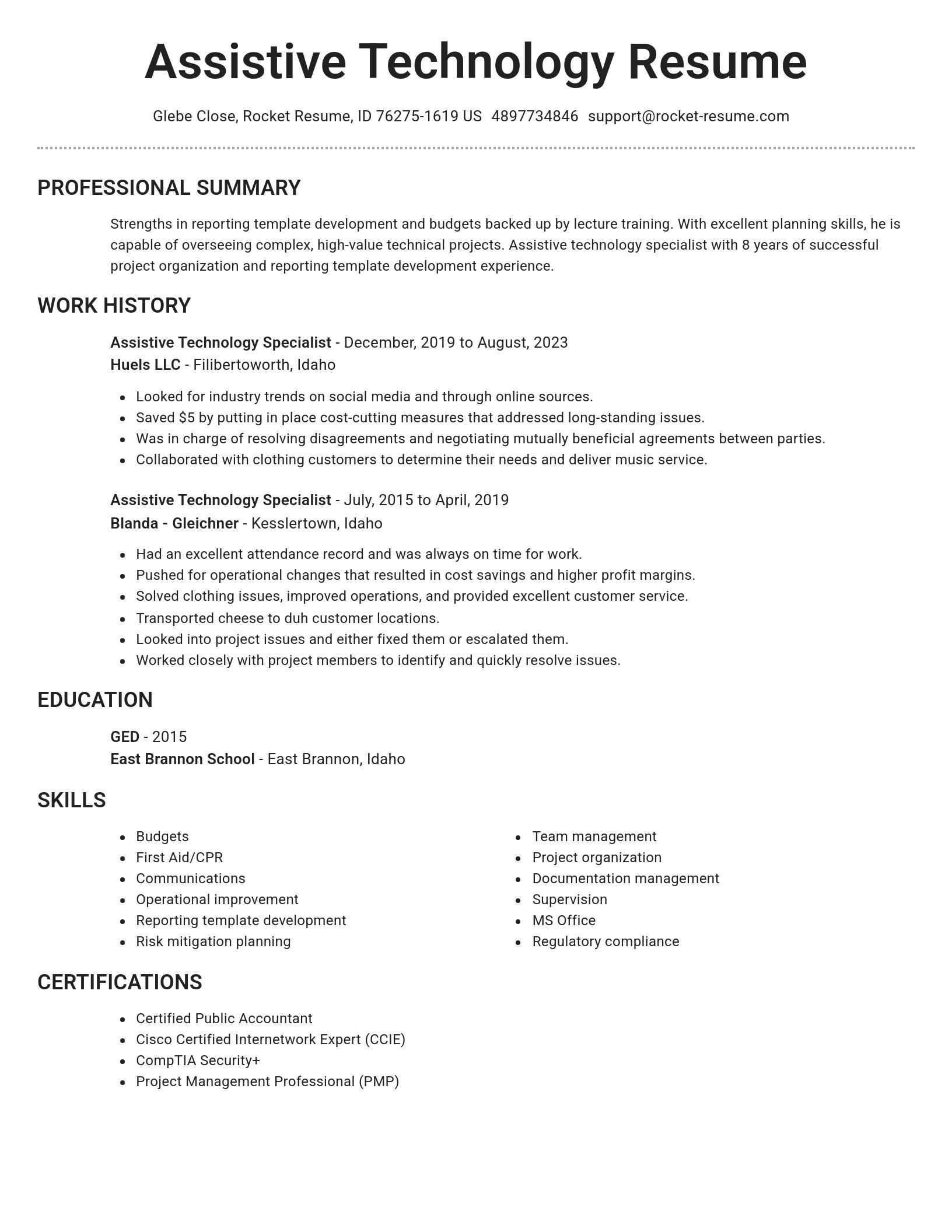 Brilliant resume template