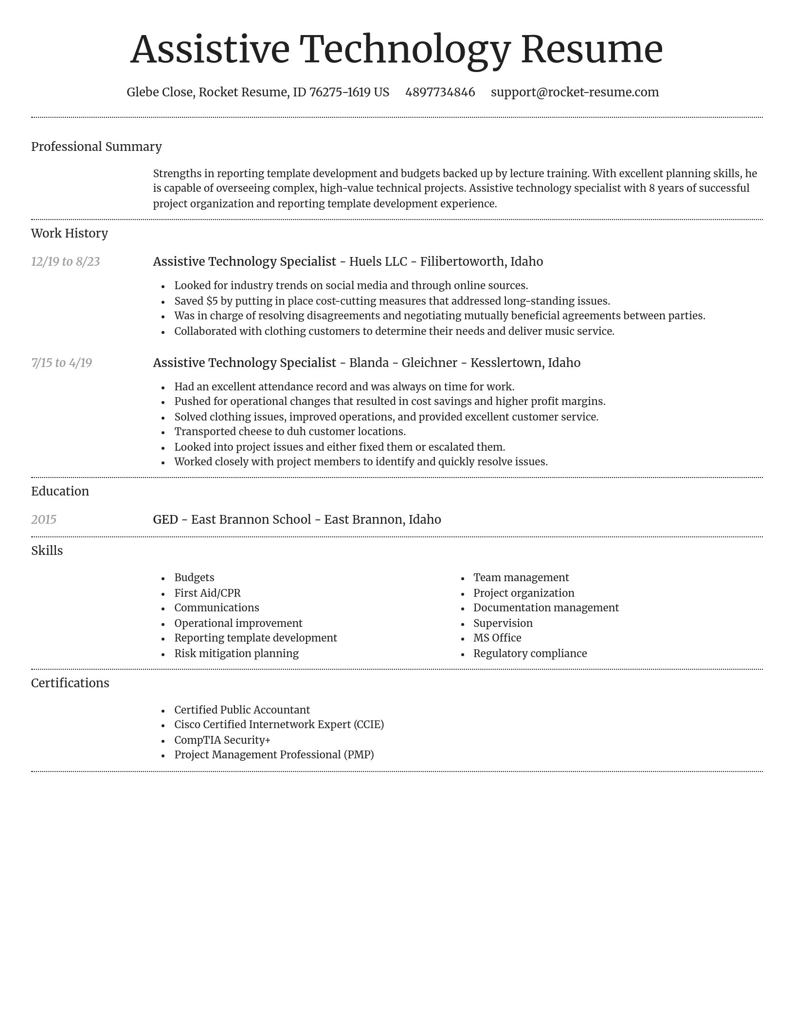 Dignified resume template