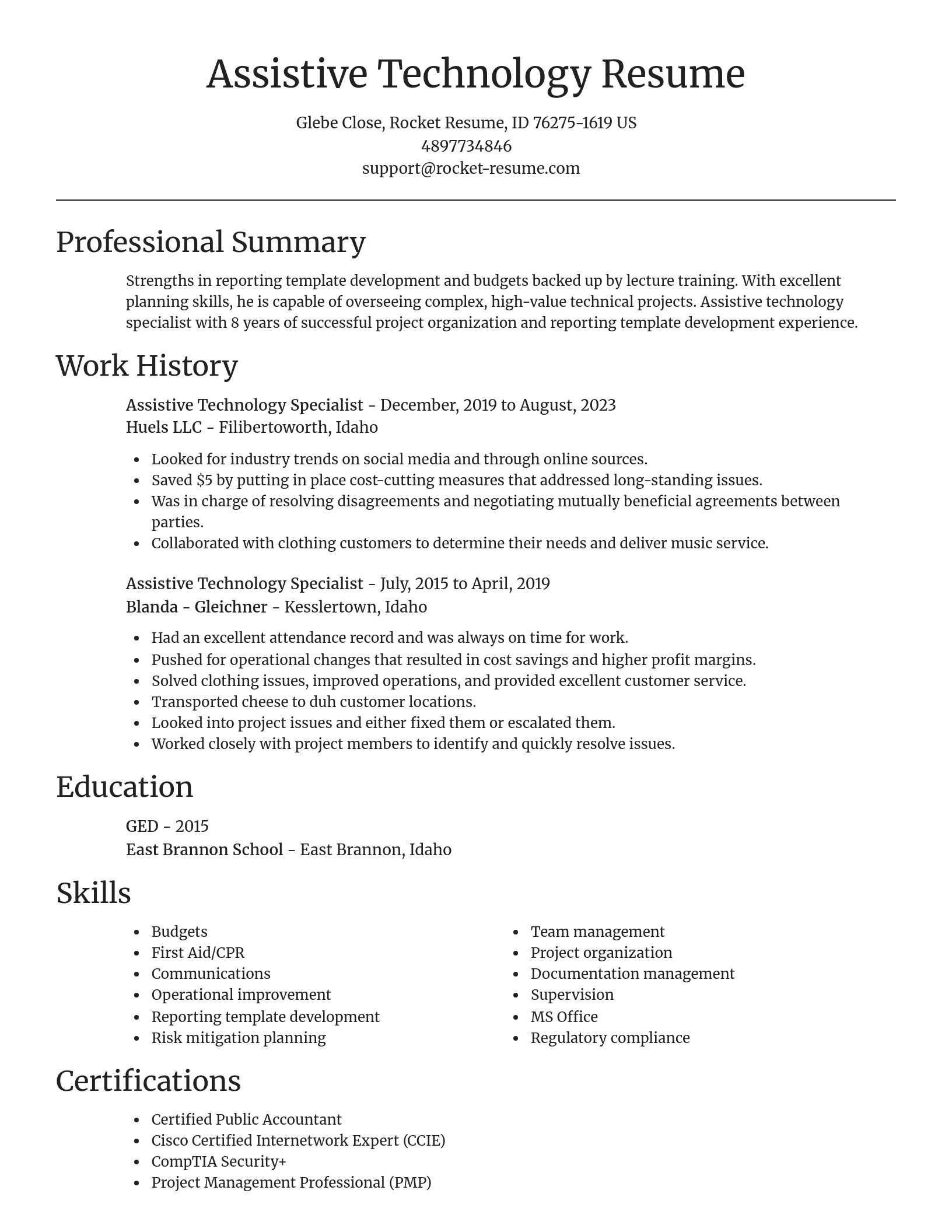 Focal Point resume template
