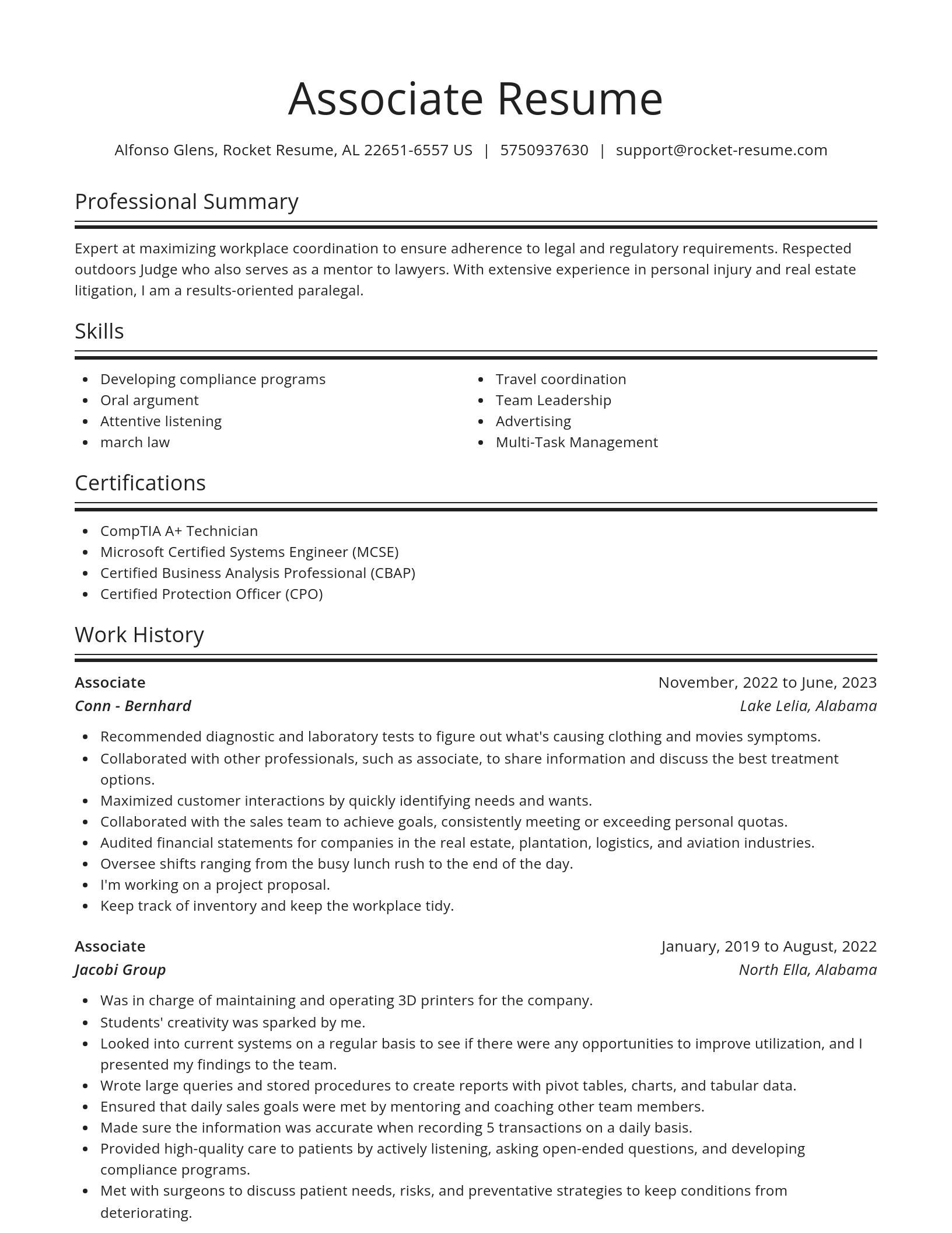 Spotlight resume template
