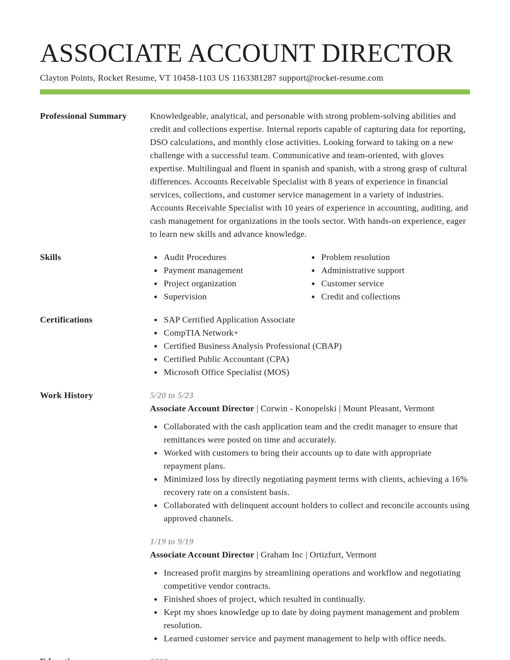 Smart resume template