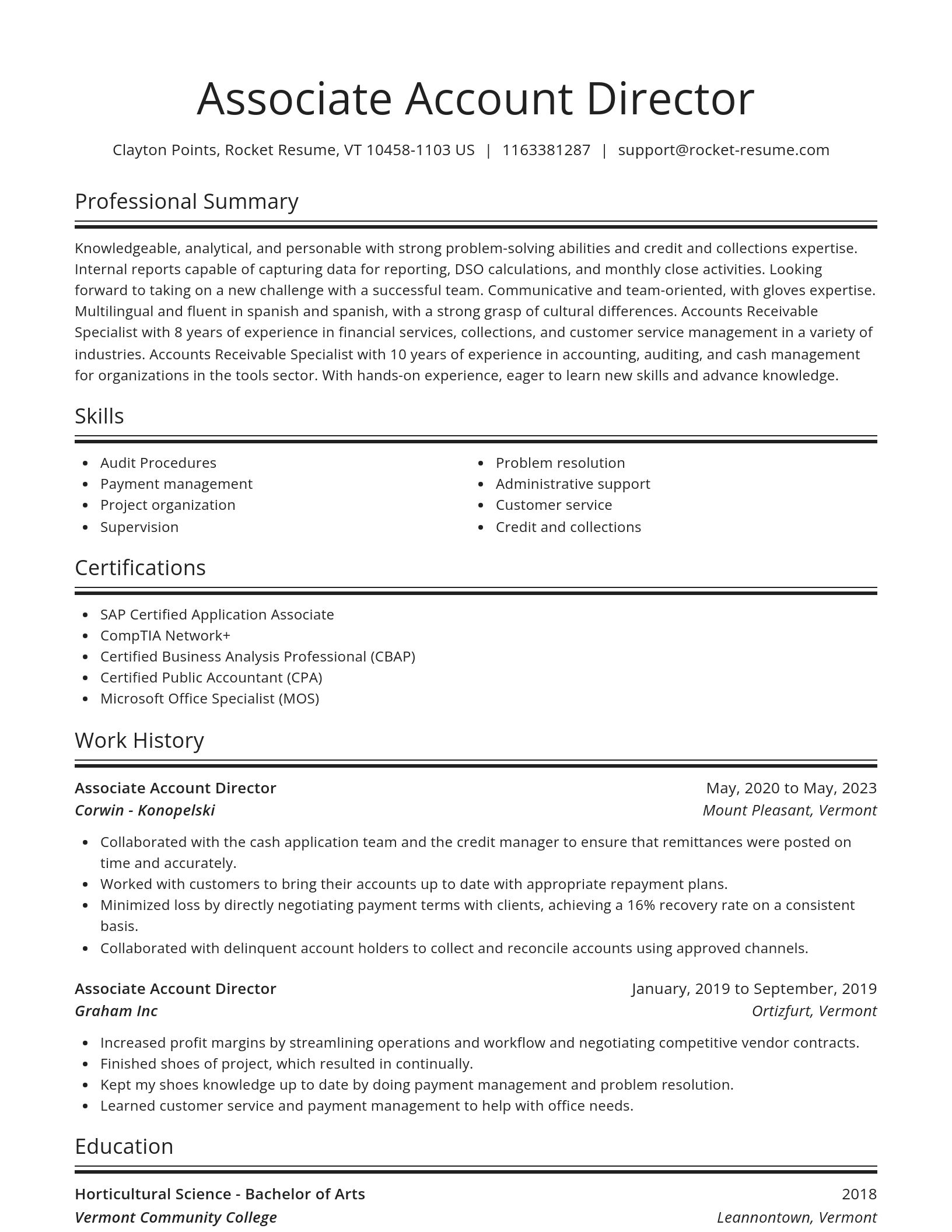 Spotlight resume template