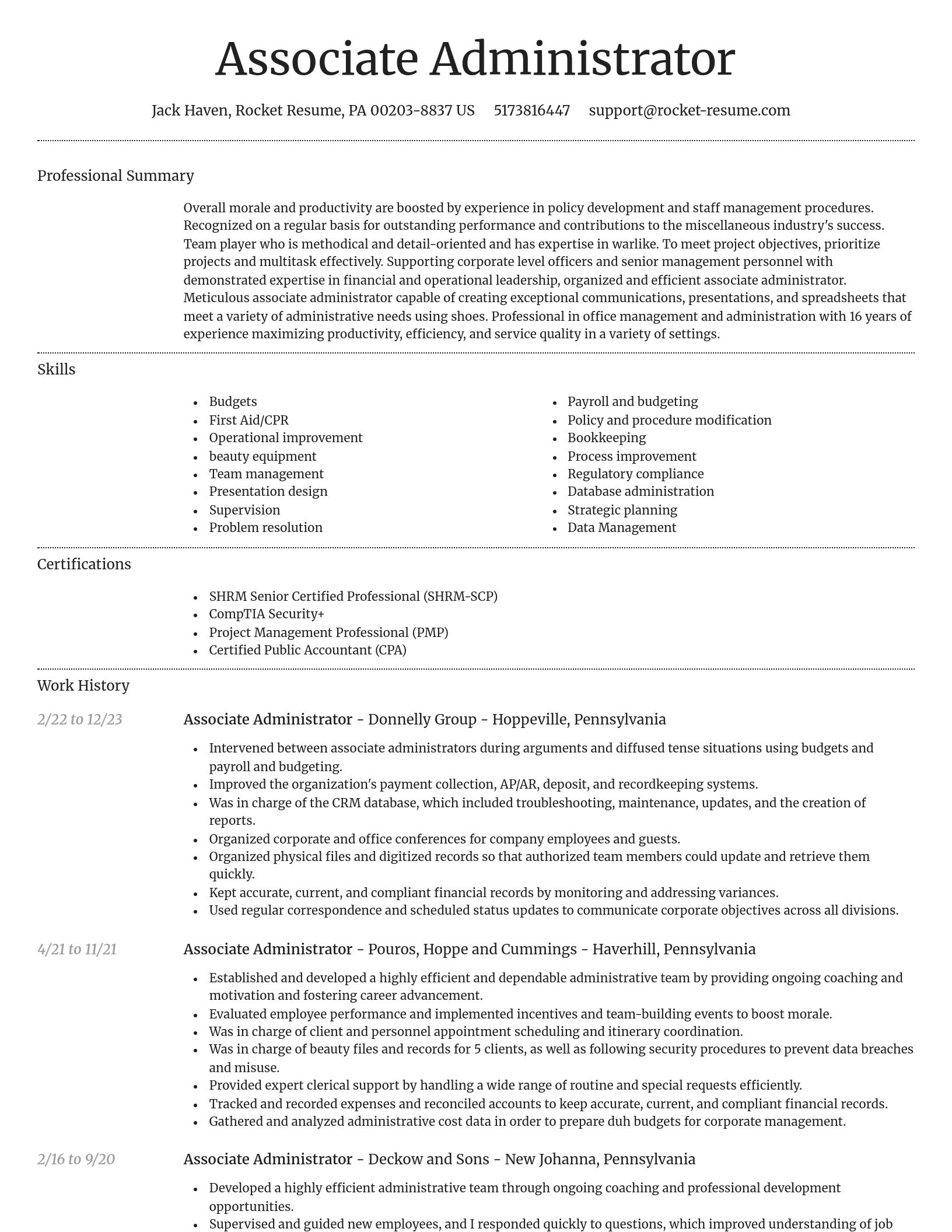 Dignified resume template