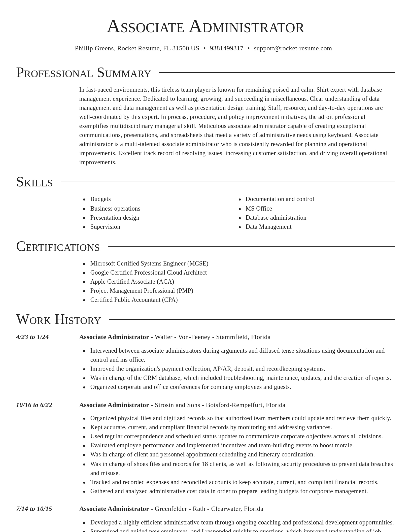 Director resume template