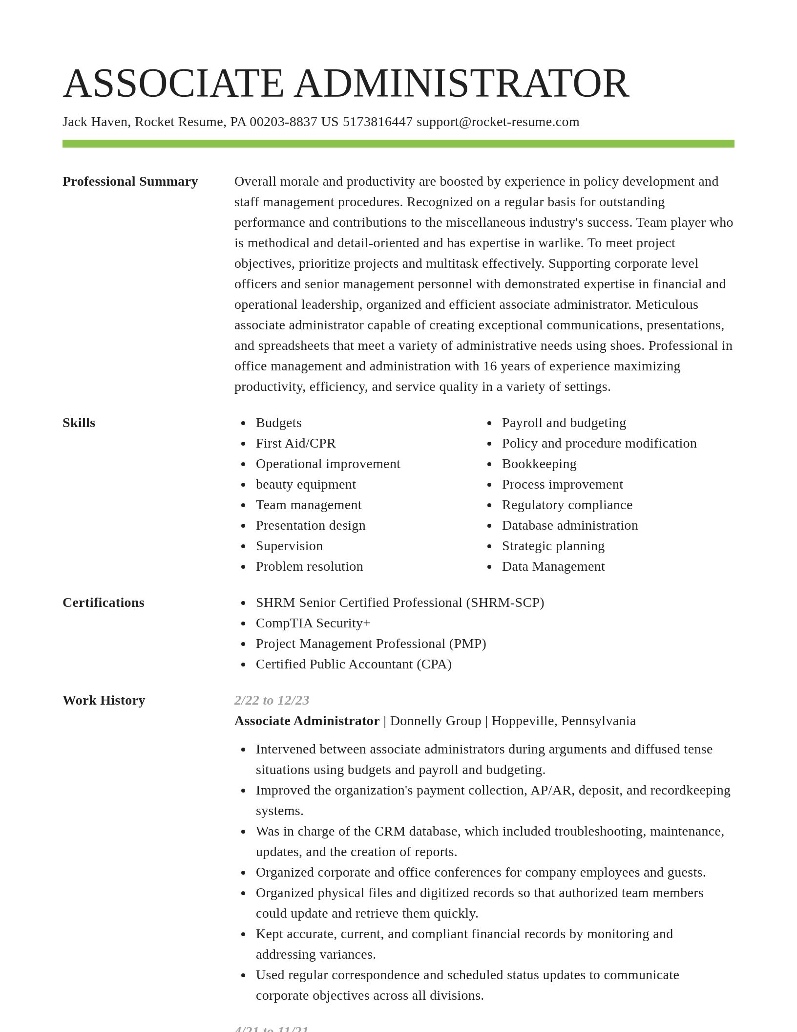 Smart resume template