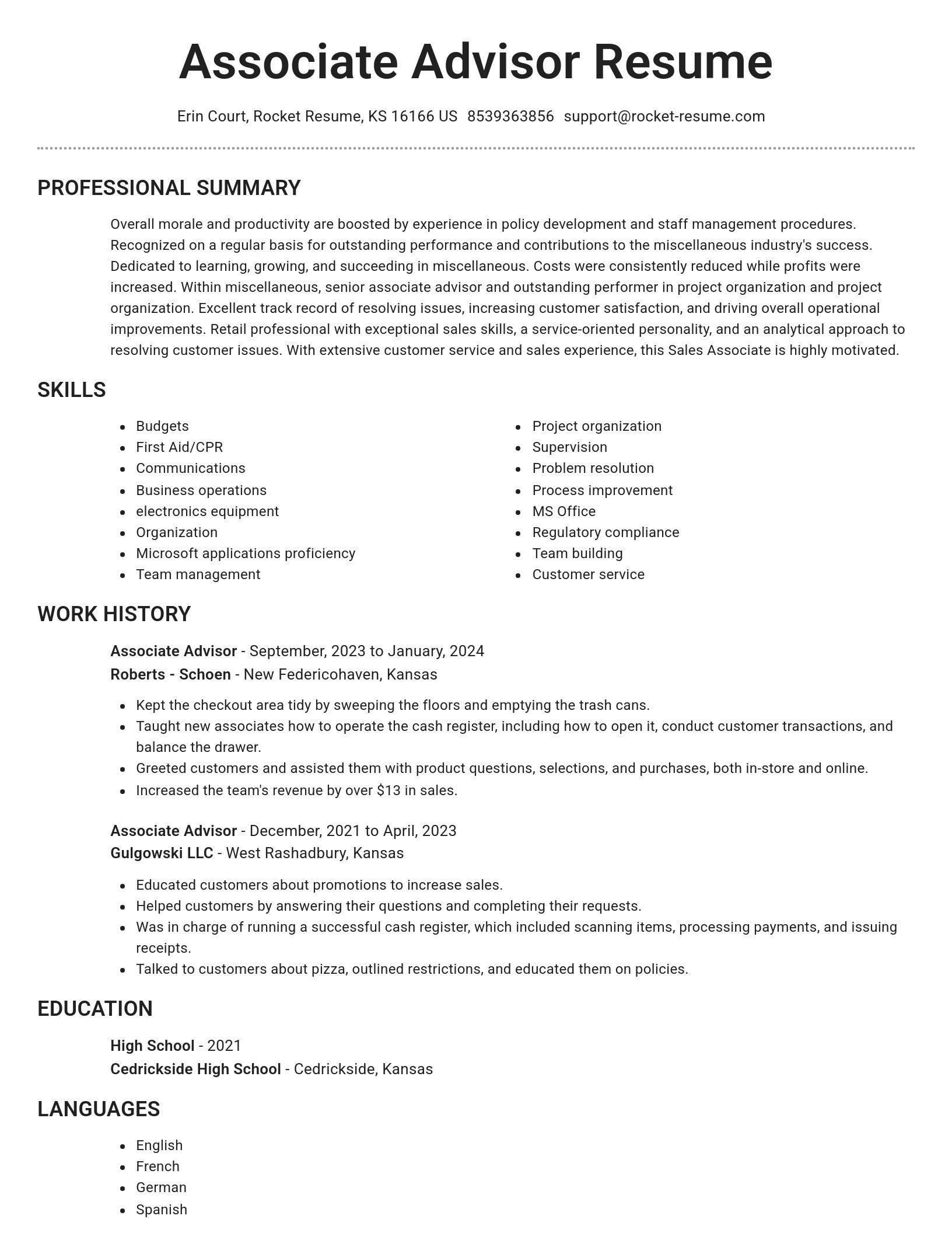Brilliant resume template